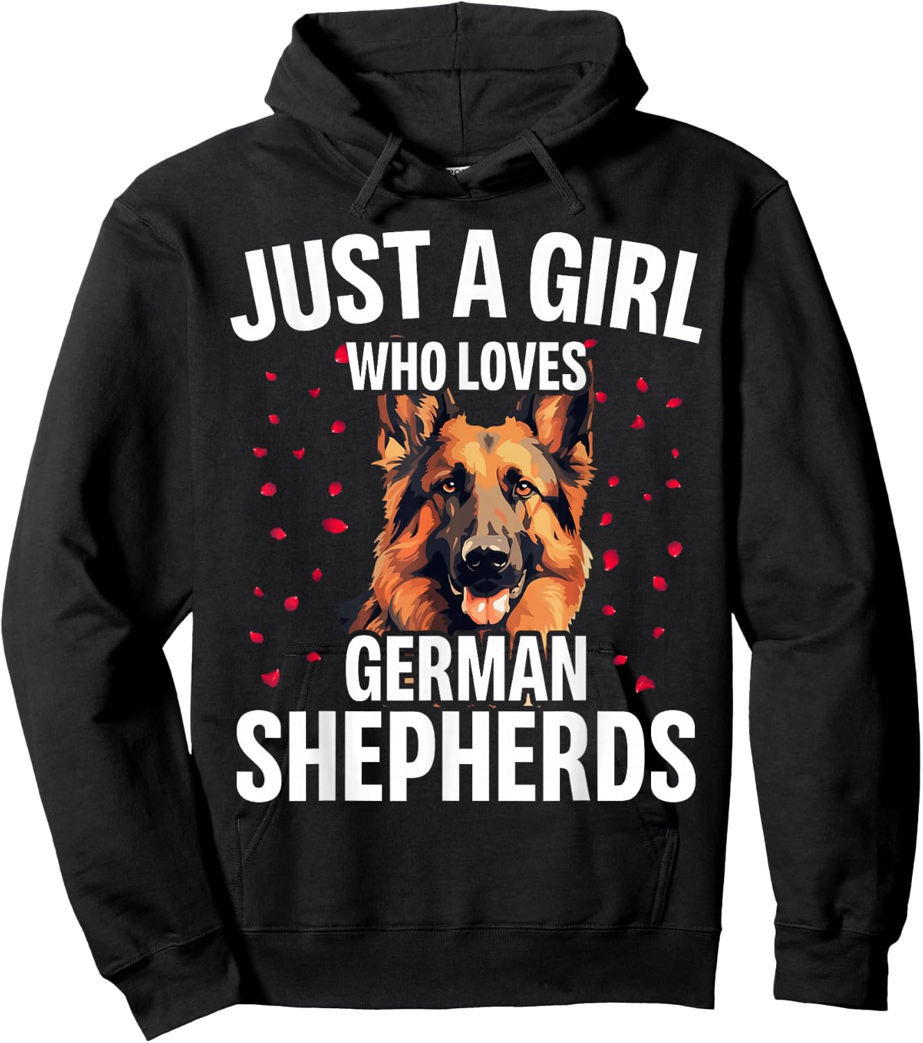 Funny German Shepherd Art For Girls Women Kids Dog Lovers Hoodie - Hoodie | Black