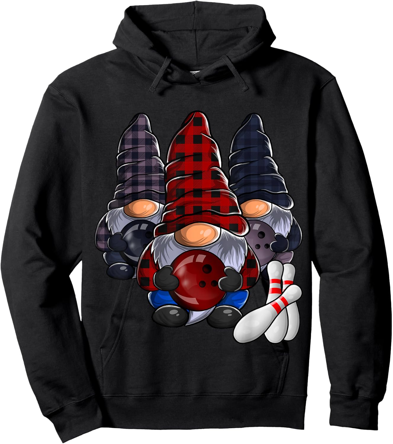Funny Gnome Bowling Hoodie - Hoodie | Black