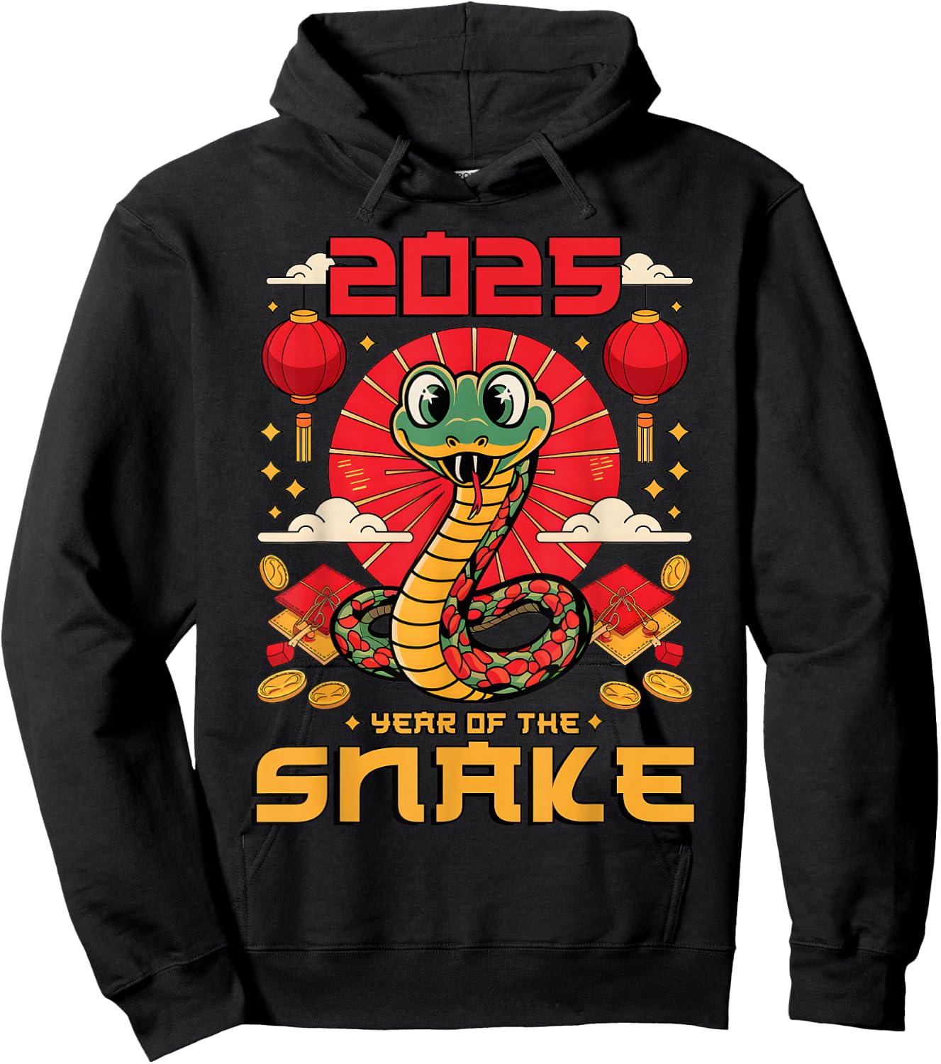 Chinese New Year Snake the Year of the Snake 2025 Hoodie - Hoodie | Black