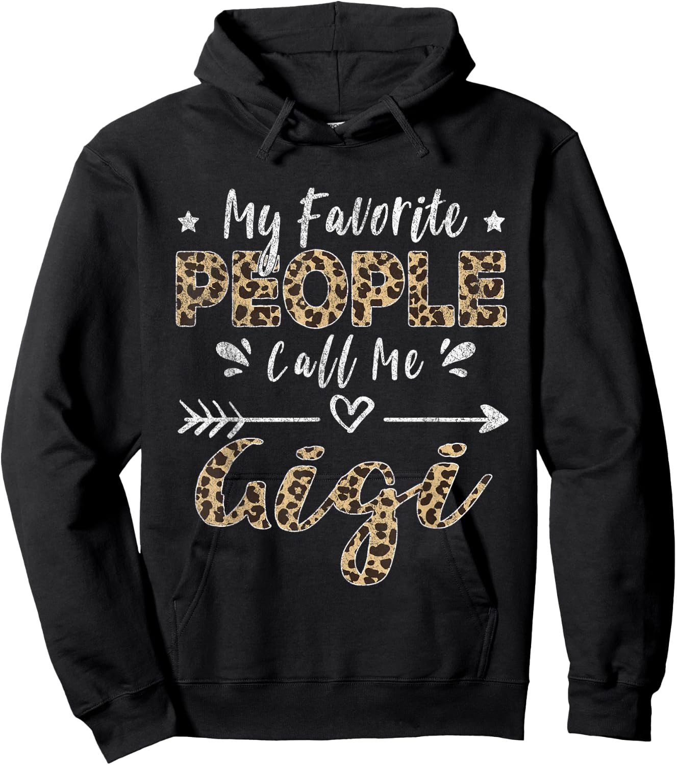 My Favorite People Call Me Gigi Leopard Hoodie - Hoodie | Black