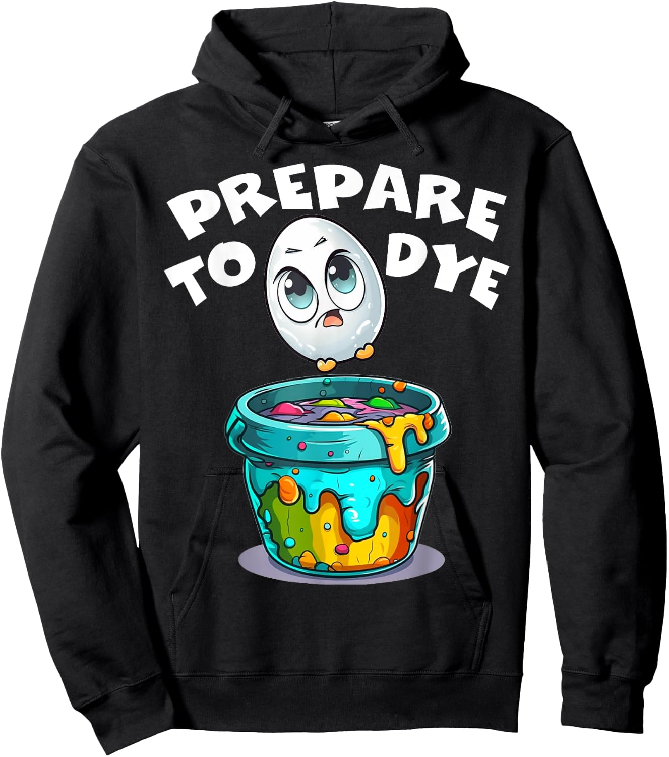 Easter Prepare To Dye Funny Egg Hunting Men Women Kids Boys Hoodie - Hoodie | Black