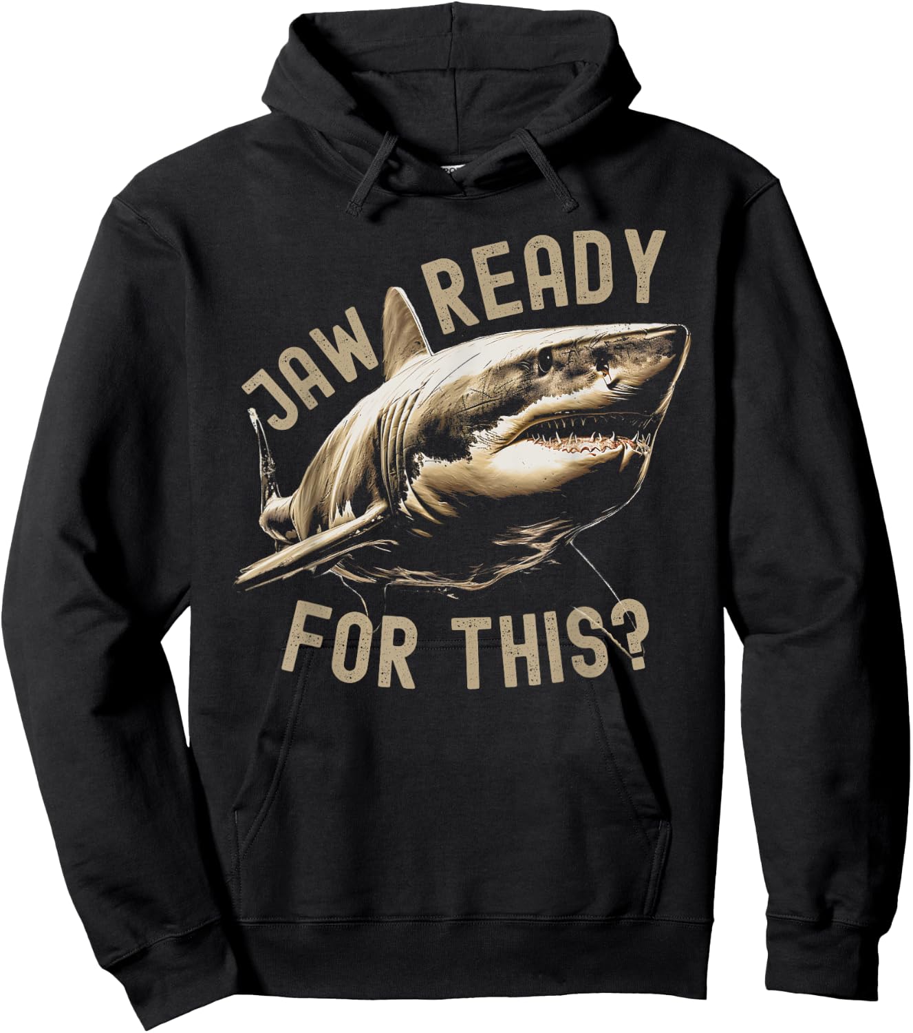 Jaw Ready For This Funny Shark Lover Ocean Animal Boys Kids Hoodie - Hoodie | Black