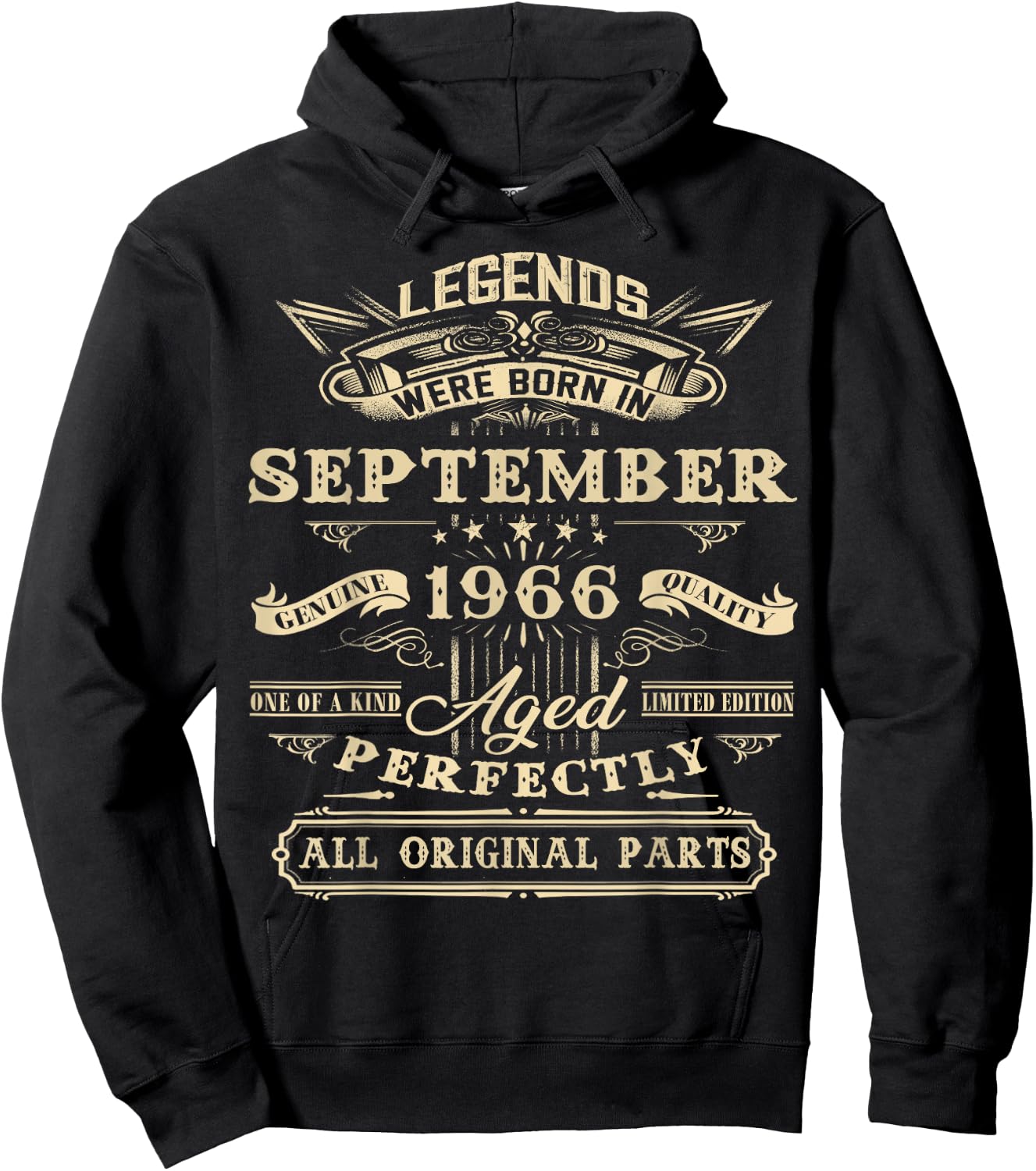 Legend Born In September 1966 60th Birthday 60 Years Old Hoodie - Hoodie | Black