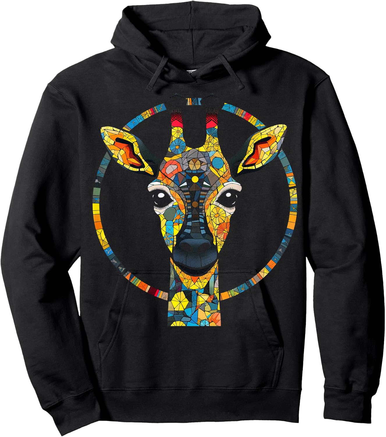Giraffe Artwork Colourful Animals Zoo Giraffe Hoodie - Hoodie | Black