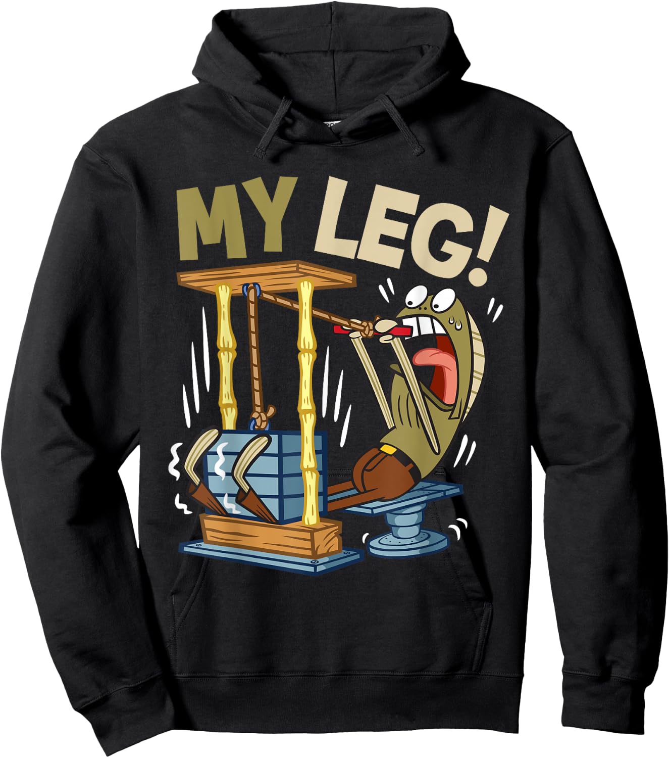 Mademark x SpongeBob SquarePants - My Leg Legs Day Weight Lifting Bodybuilding SpongeBob Gym Hoodie - Hoodie | Black