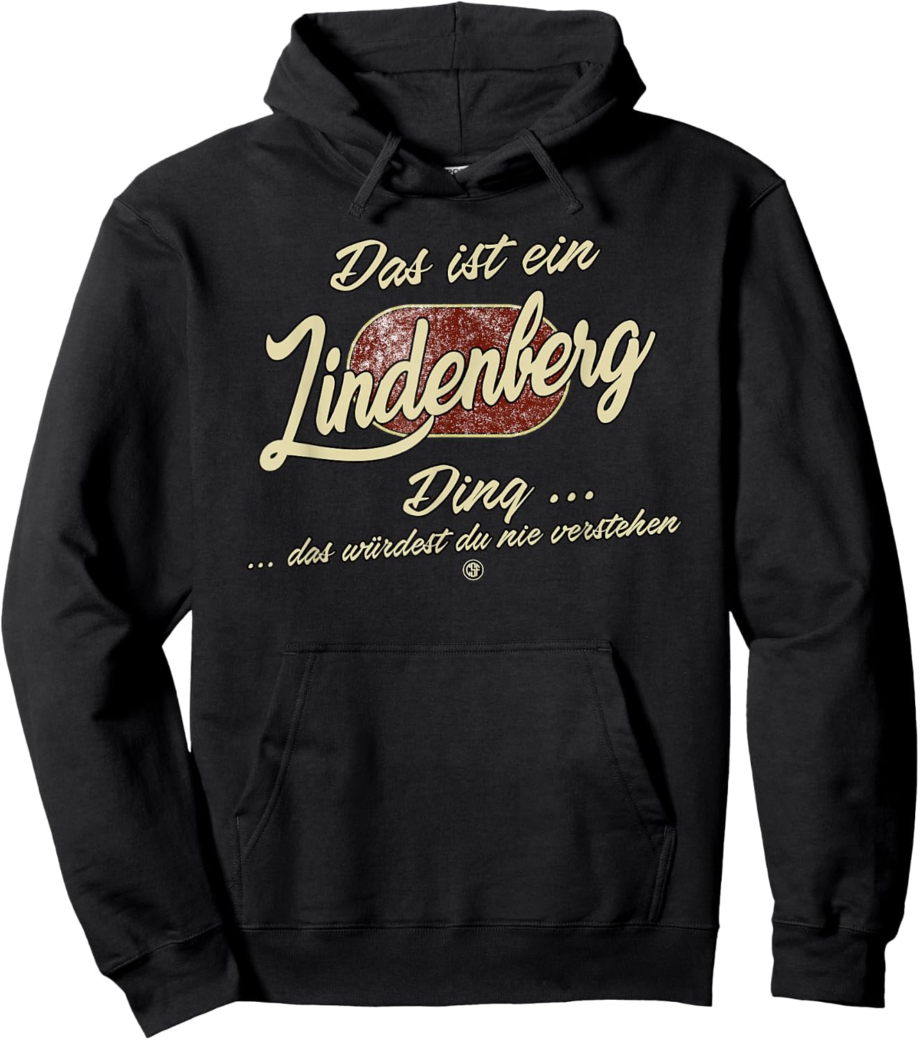 with German Text "Das ist ein Lindenberg Ding" Funny Family, black Hoodie - Hoodie | Black