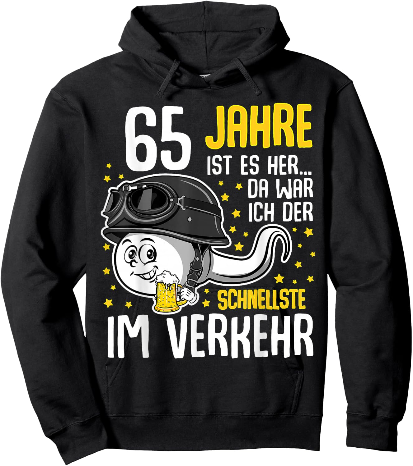 Men's "Vor 65 Jahren der Fastest in Traffic" 65th Birthday Man , black Hoodie - Hoodie | Black