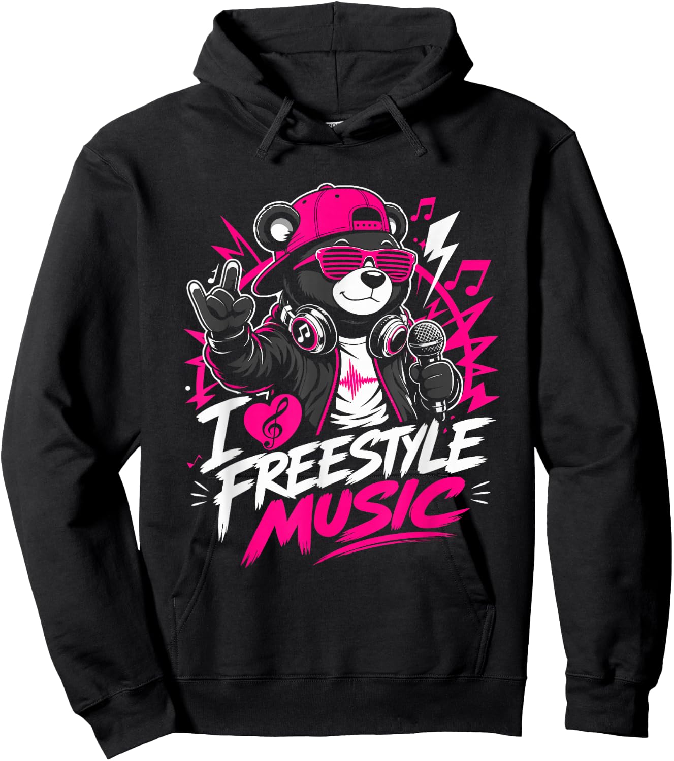 I Love Freestyle Music Hoodie - Hoodie | Black