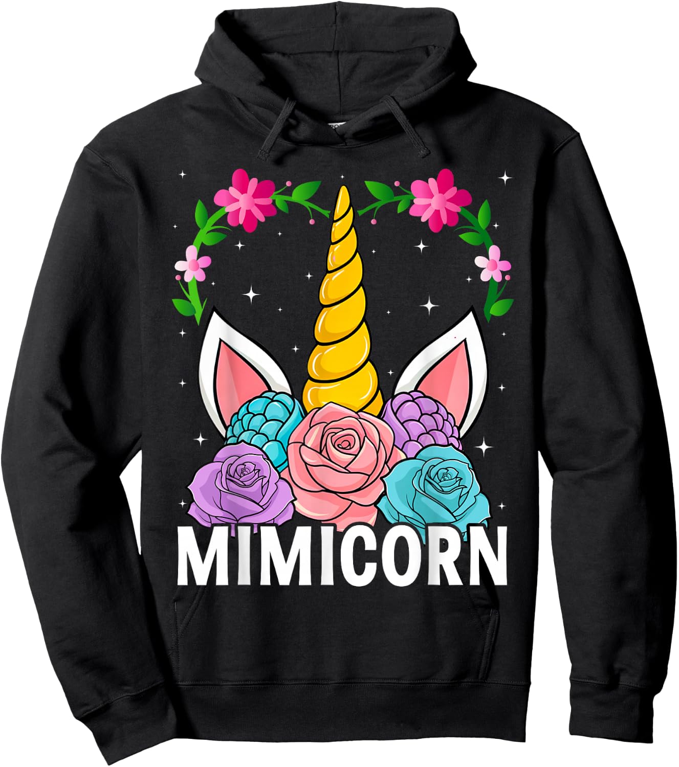 Funny Mimicorn Unicorn Costume Women Mom Mother's Day Hoodie - Hoodie | Black