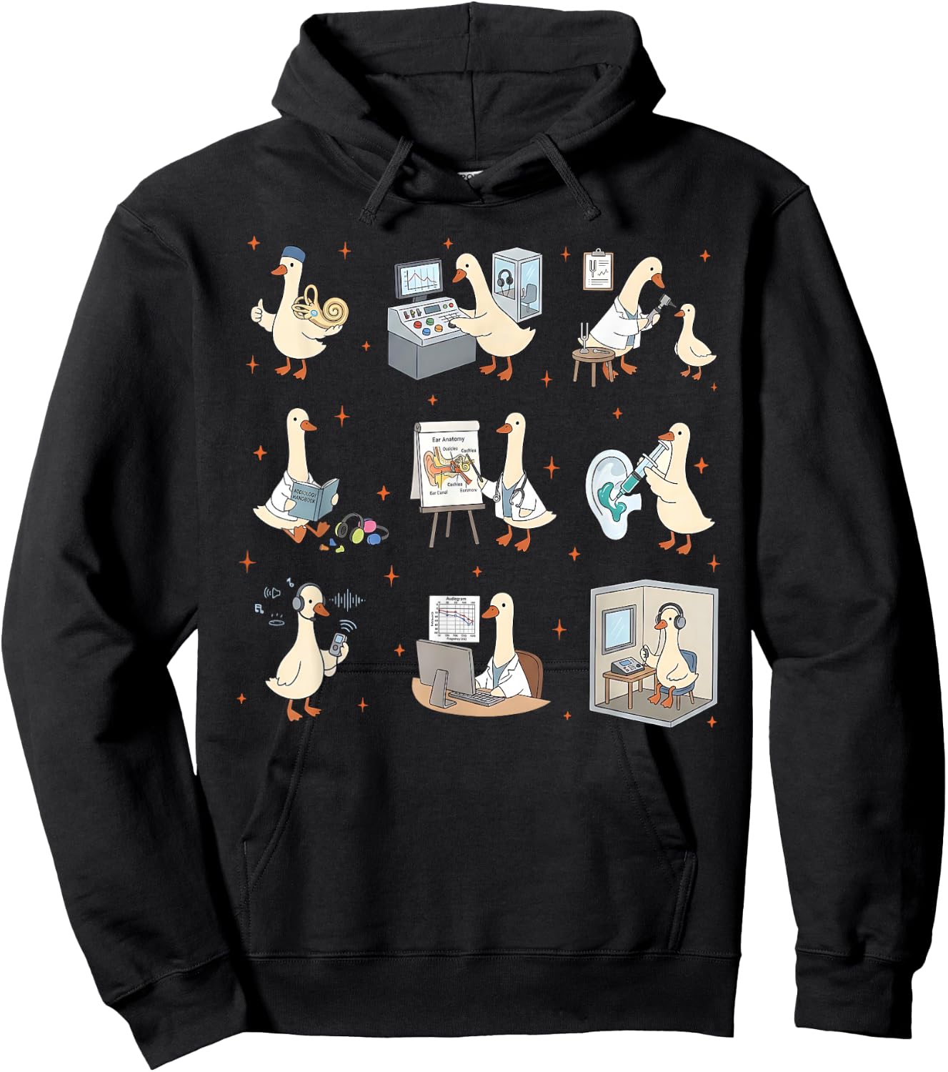 Audiologist Silly Goose ENT Doctor Hearing Aid Ossicle Nurse Hoodie - Hoodie | Black
