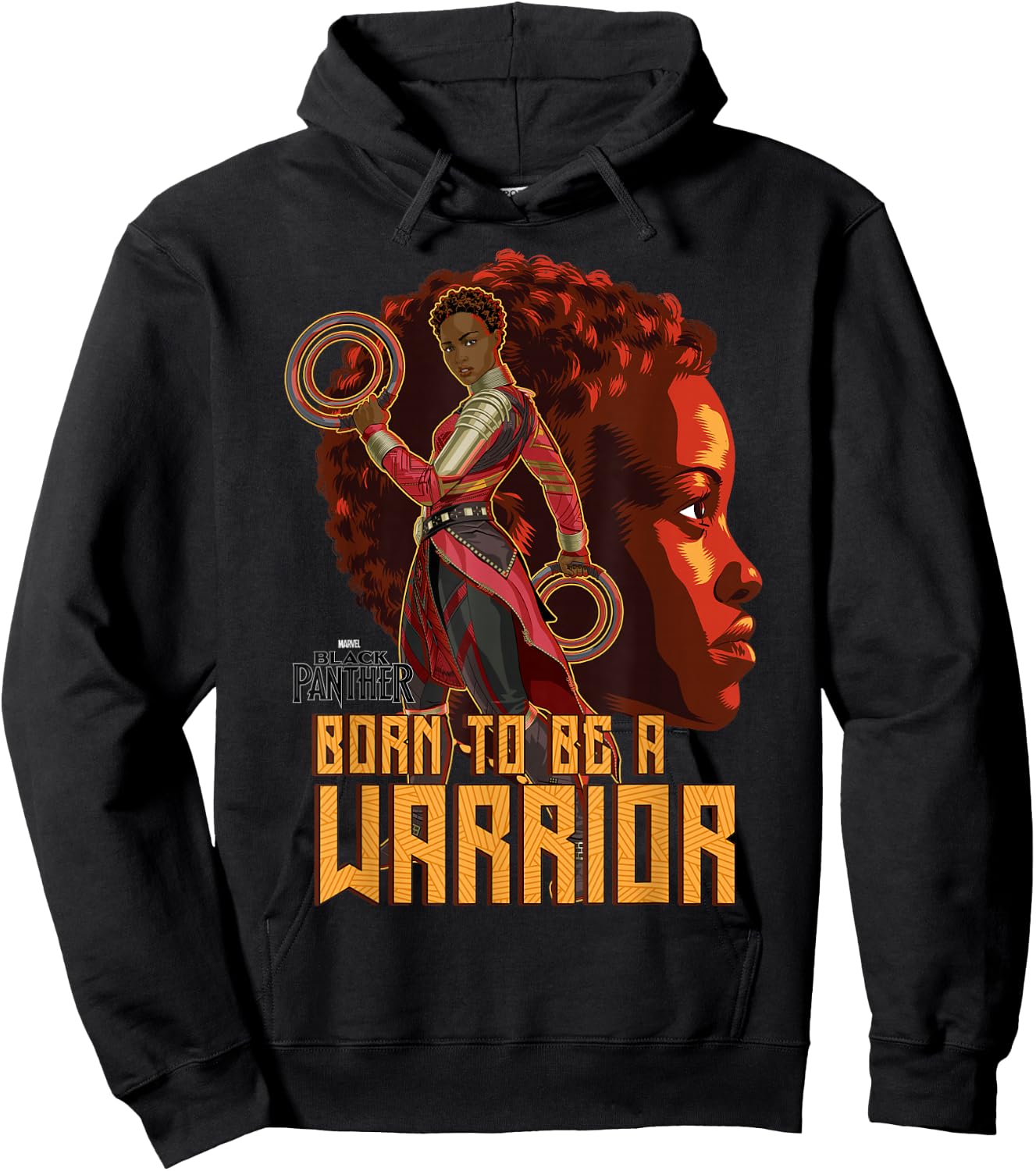 Marvel Black Panther Movie Nakia Profile Graphic Hoodie - Hoodie | Black