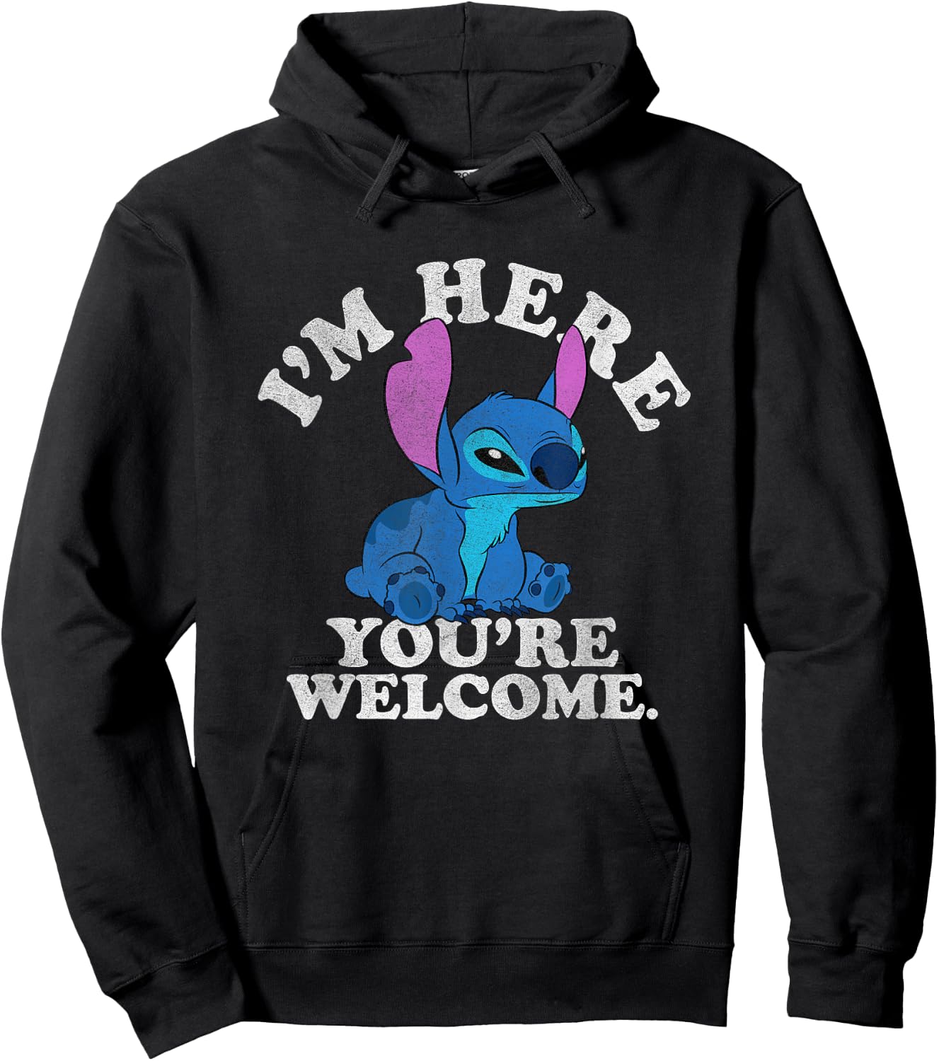 Disney Lilo & Stitch I'm Here You're Welcome Hoodie - Hoodie | Black