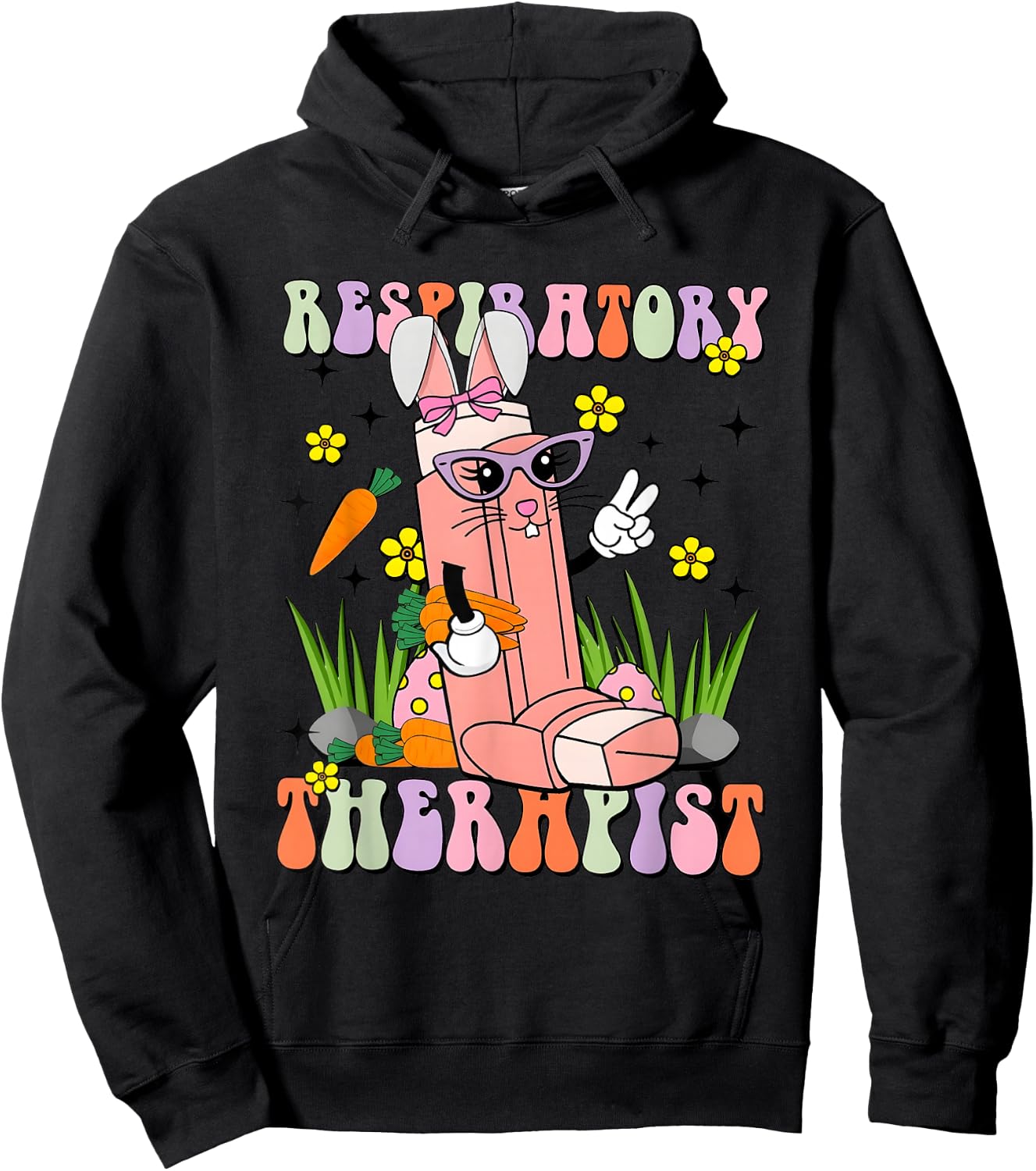 Easter Day Respiratory Therapist Easter Day Lung Squad Hoodie - Hoodie | Black