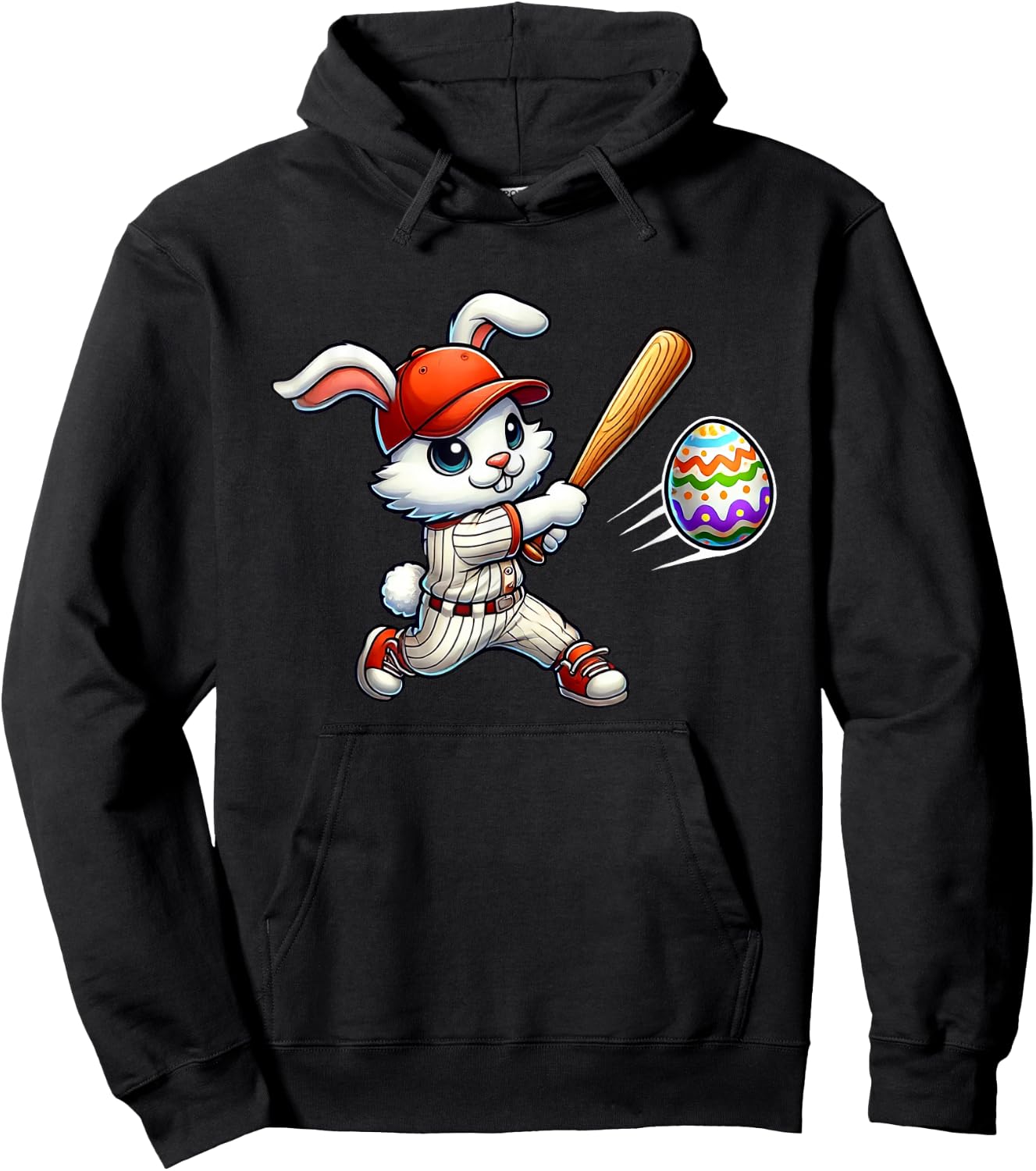 Easter Baseball Design for Boys Easter Bunny Hoodie - Hoodie | Black