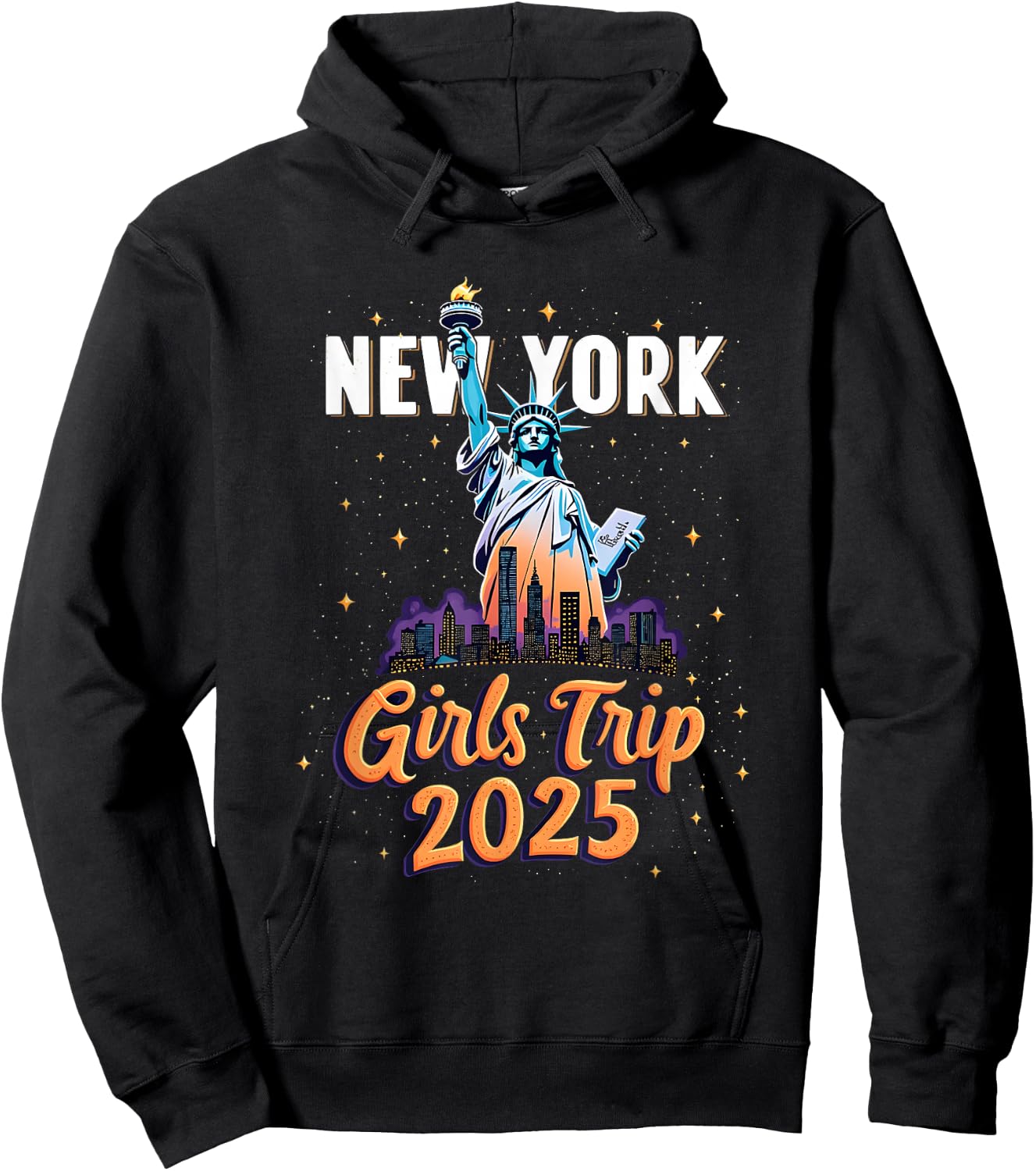 New York Trip 2025 New York Girls Trip 2025 Adventure Design Hoodie - Hoodie | Black