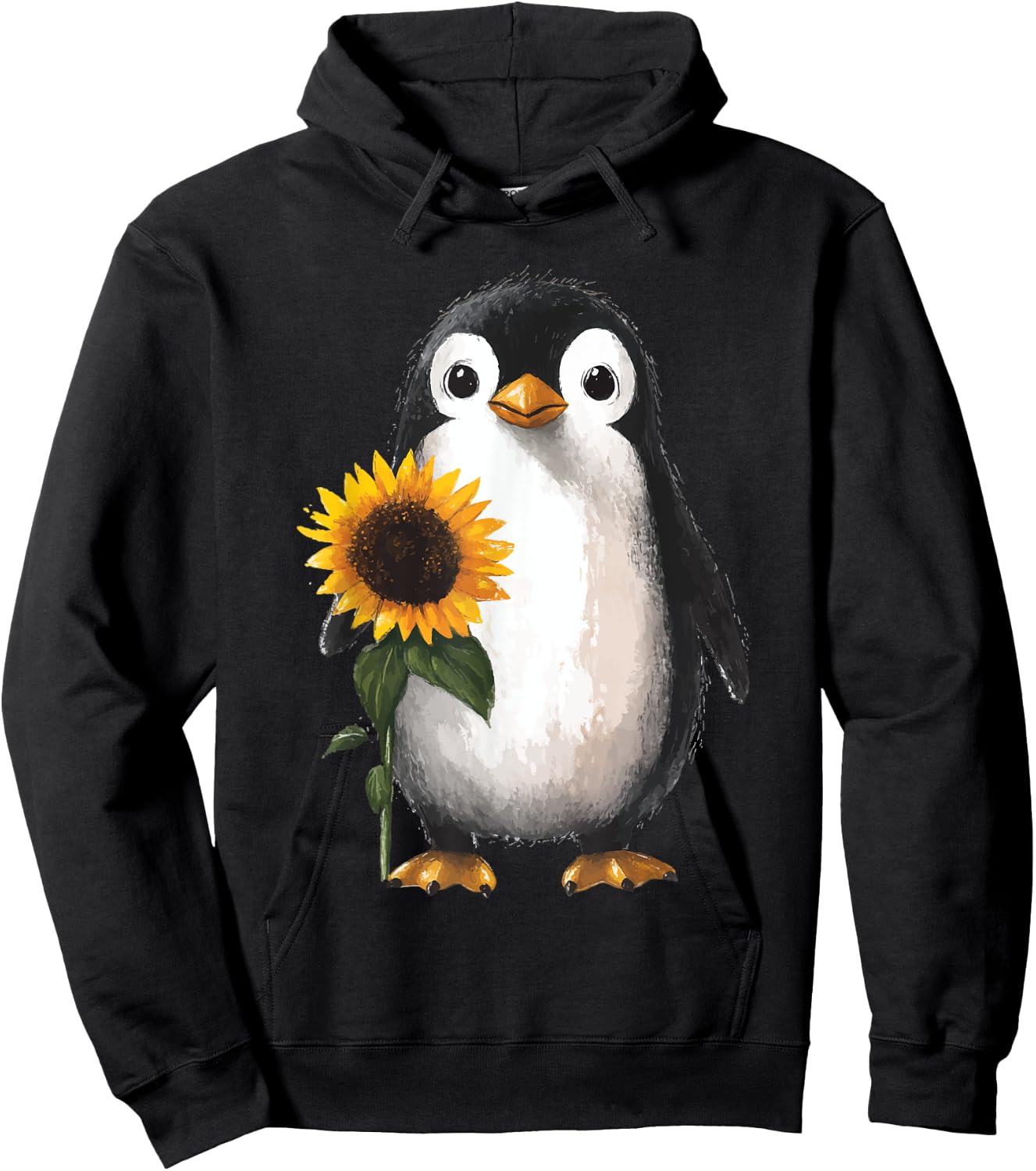 Penguin Sunflower Hoodie - Hoodie | Black
