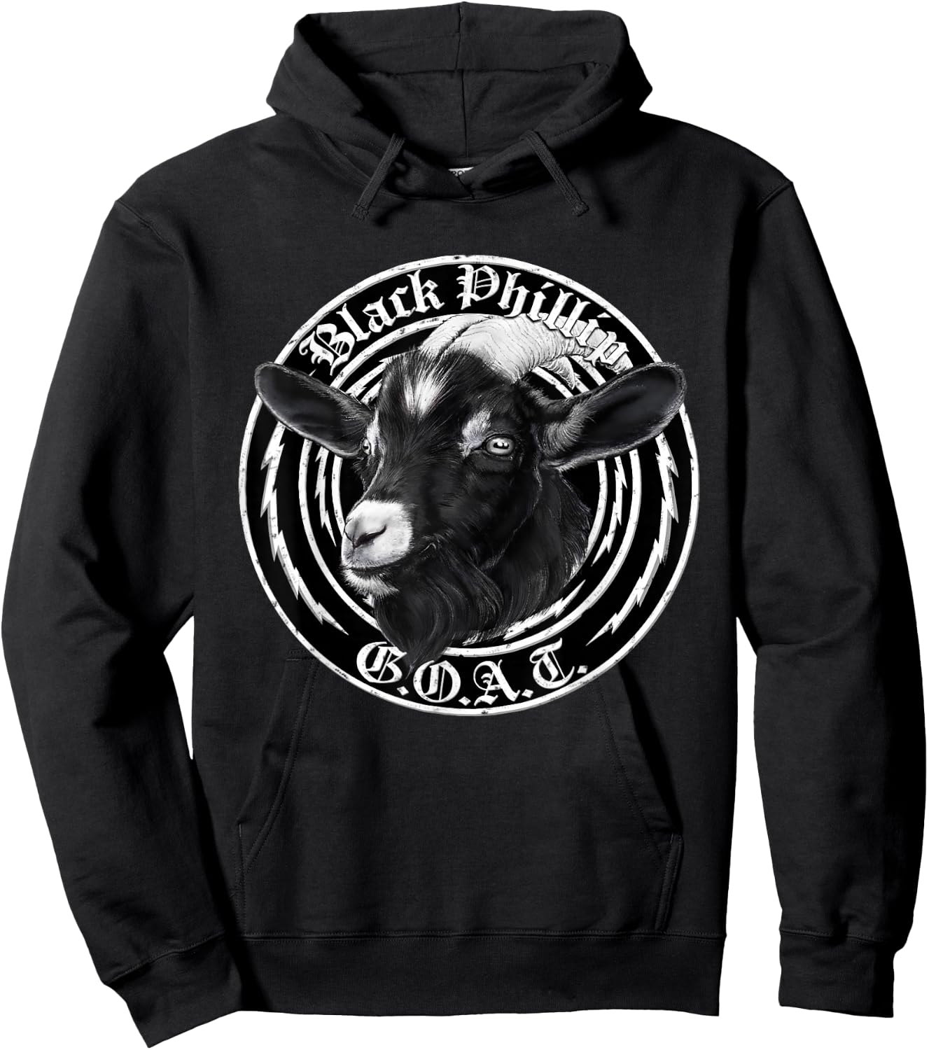 Threadless Laura Graves Black Phillip Goat Emblem Graphic Hoodie - Hoodie | Black