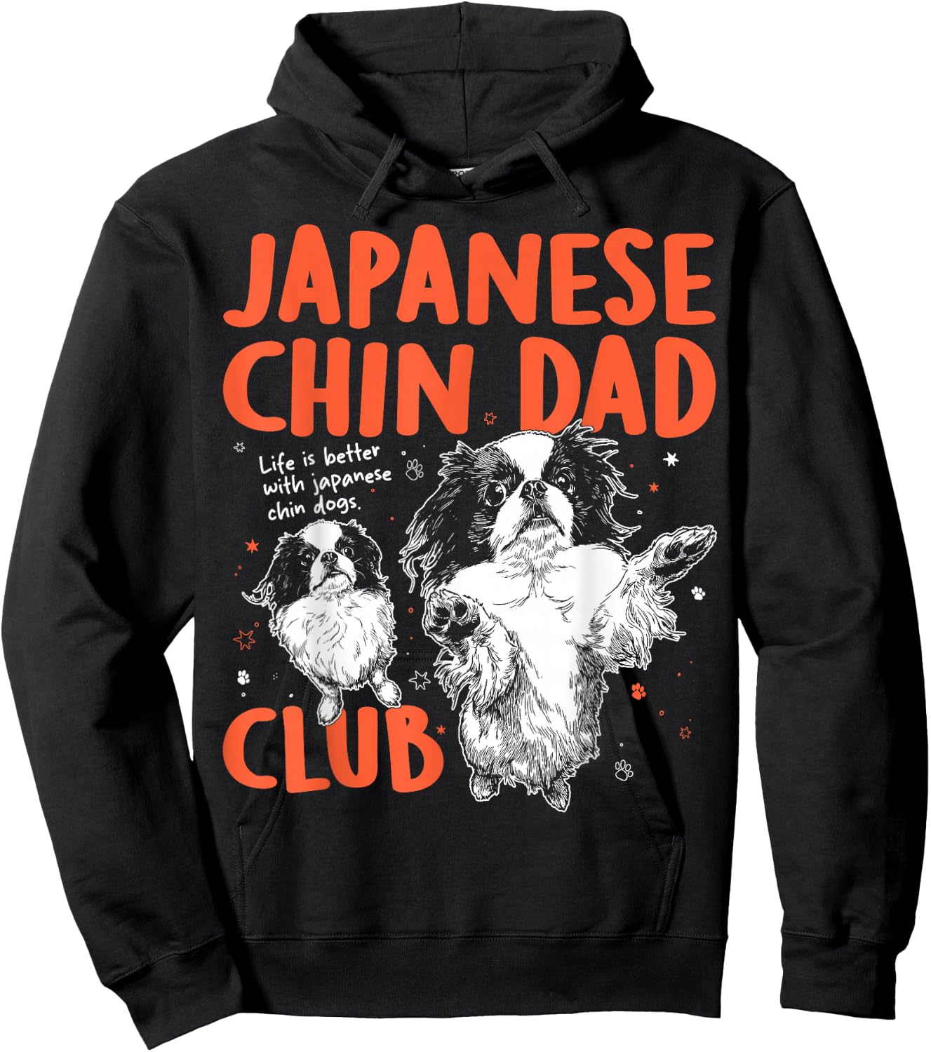 Japanese Chin Dad Club Dog Dad Men Father's Day Hoodie - Hoodie | Black