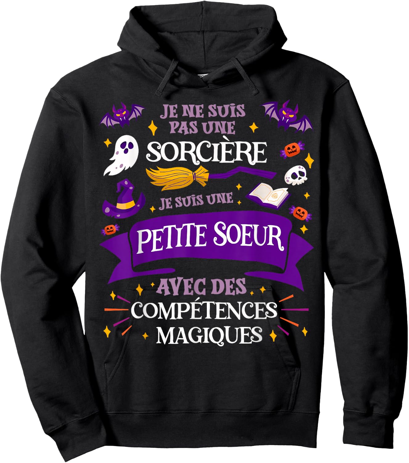 Pas Une Sorcerère Je Suis Une Petite Soeur Gift Girl Hoodie - Hoodie | Black