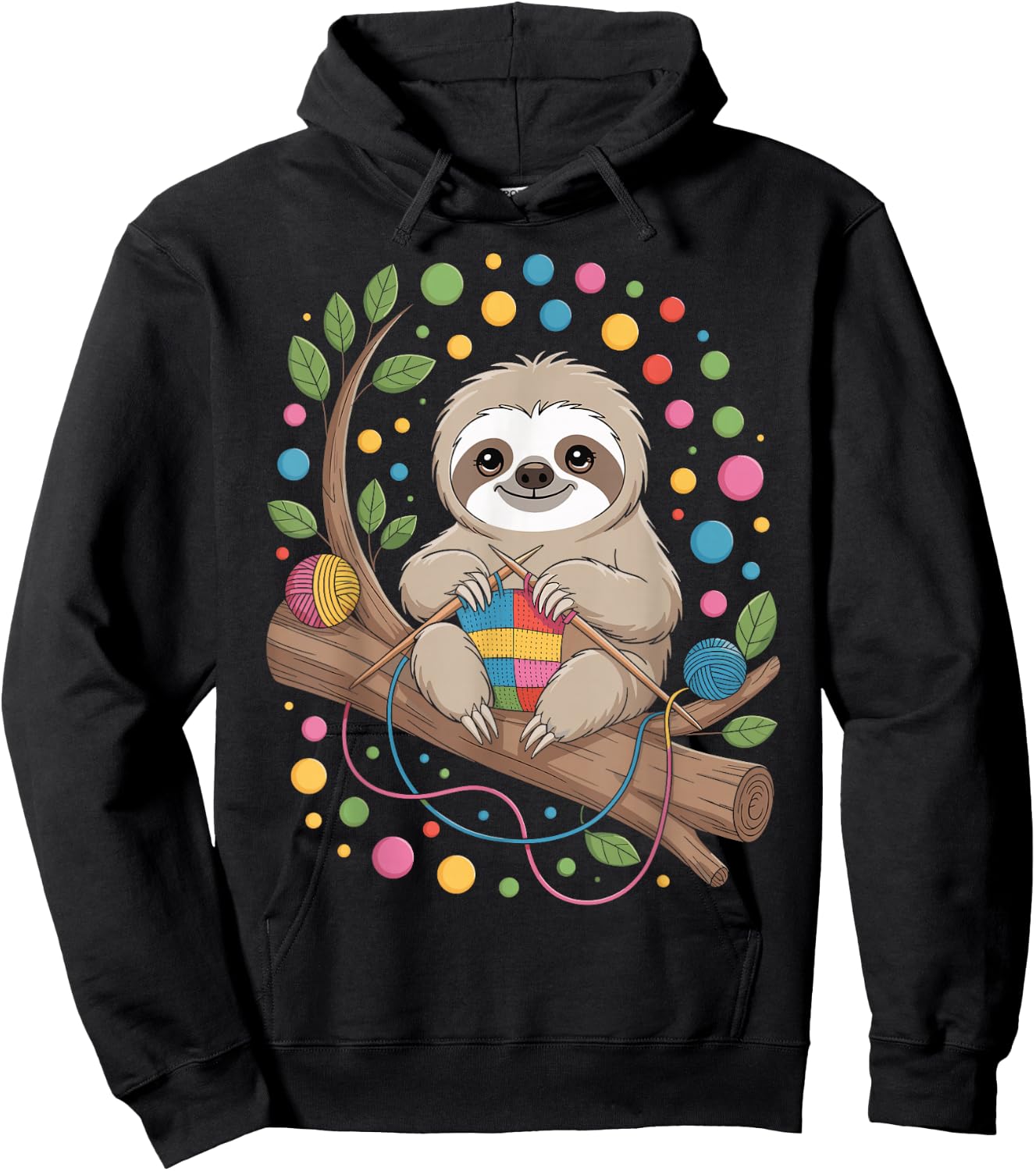 Sloth Knitting Hoodie - Hoodie | Black