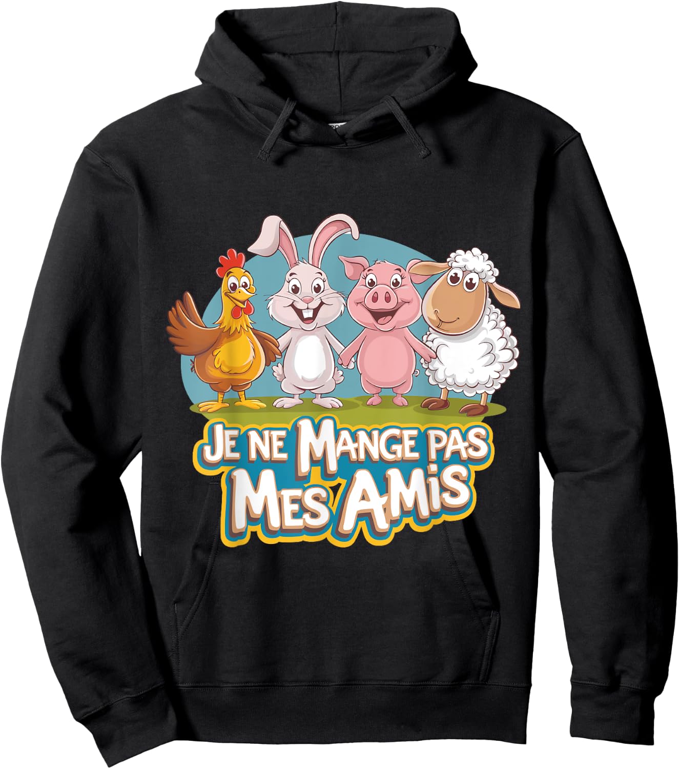 Vegan Gift Je Ne Eat Pas Mes Amis Animal Friend Hoodie - Hoodie | Black