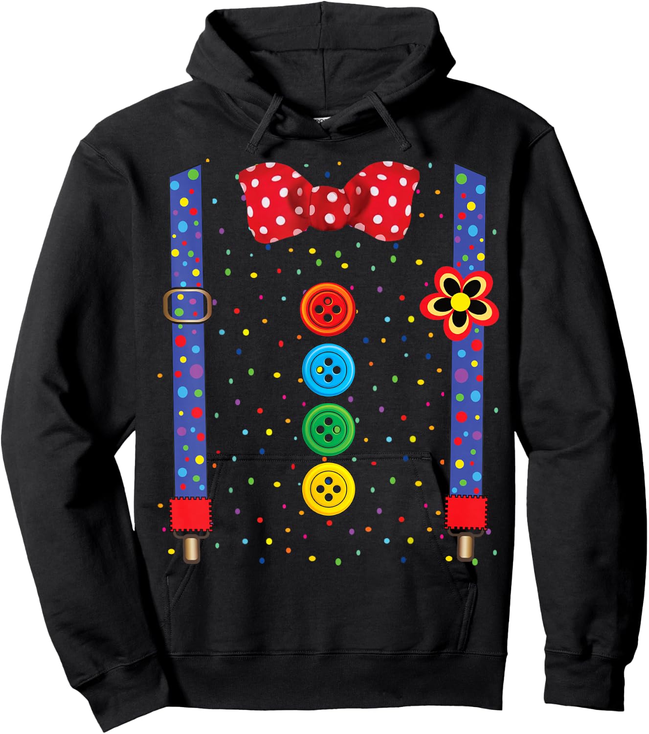 Clown Carnival Costume Clown Costume Clown Fancy Dress , black Hoodie - Hoodie | Black