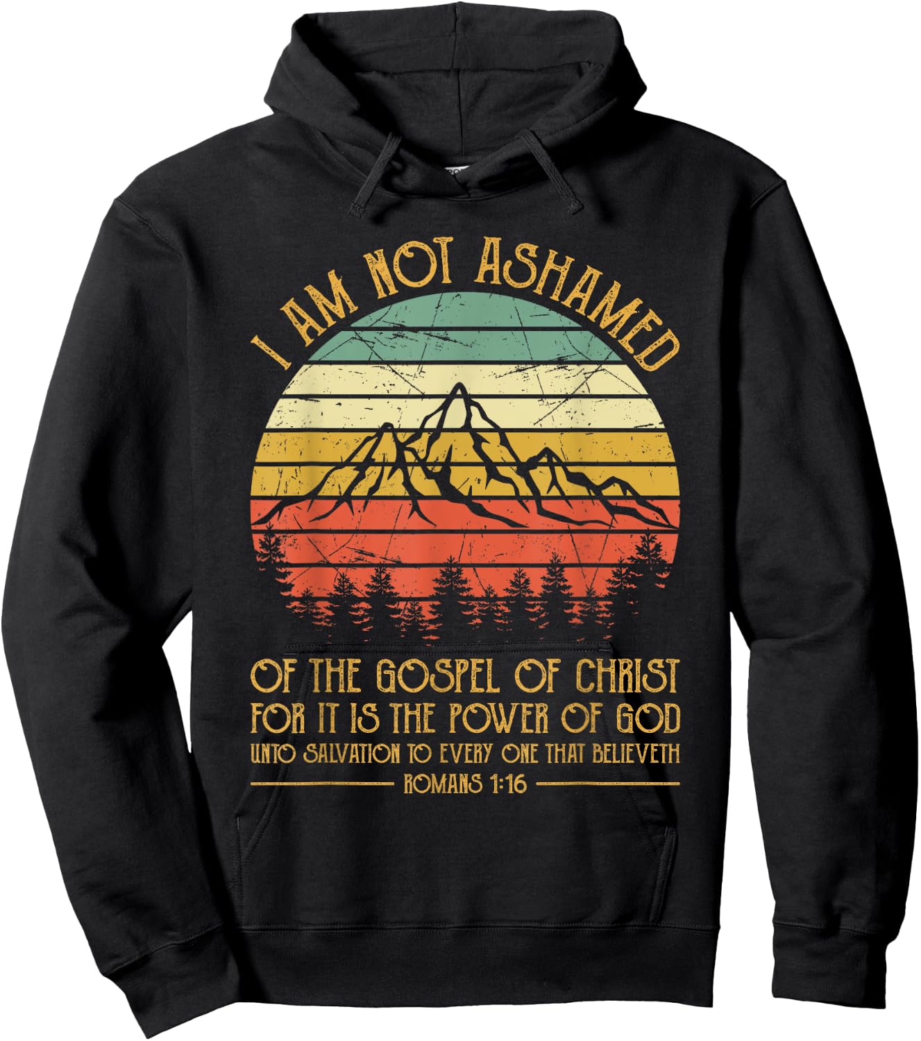I Am Not Ashamed Of The Gospel Jesus Christian Retro Vintage Hoodie - Hoodie | Black