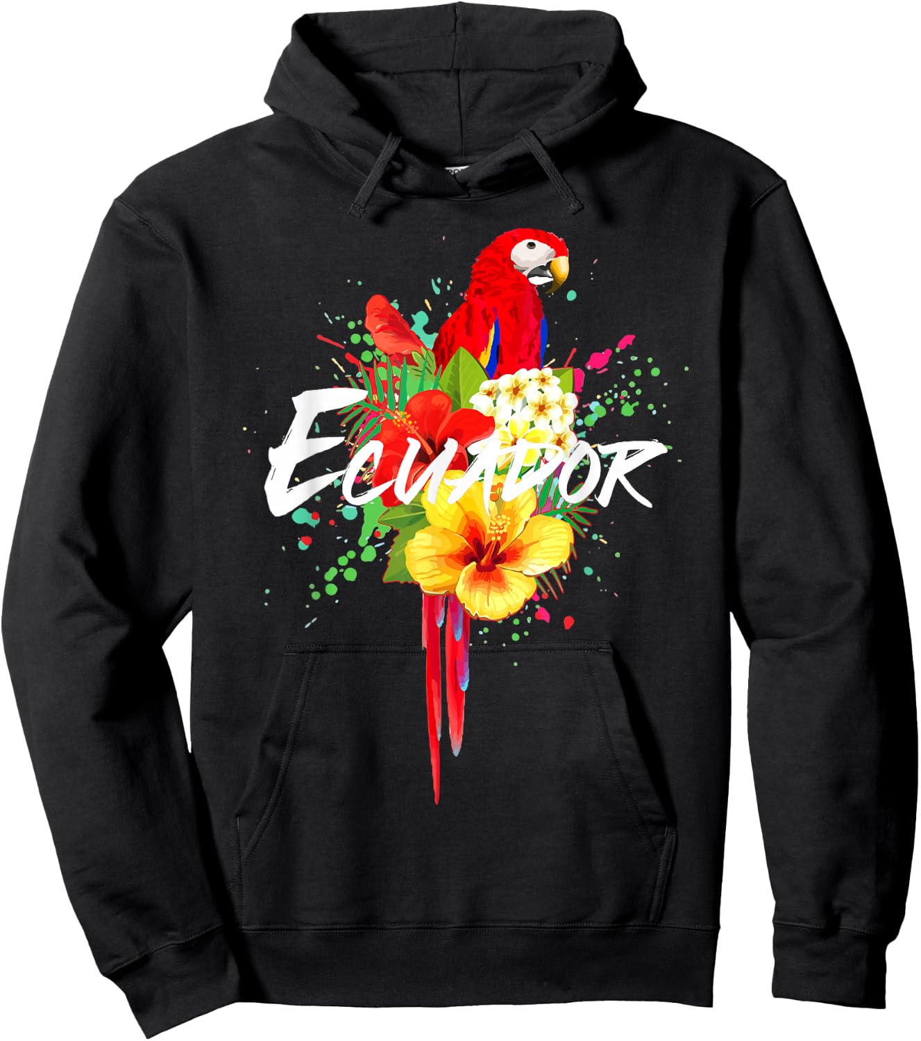 Ecuador Parrot Tropical Ecuadorian Souvenir Vintage Hoodie - Hoodie | Black