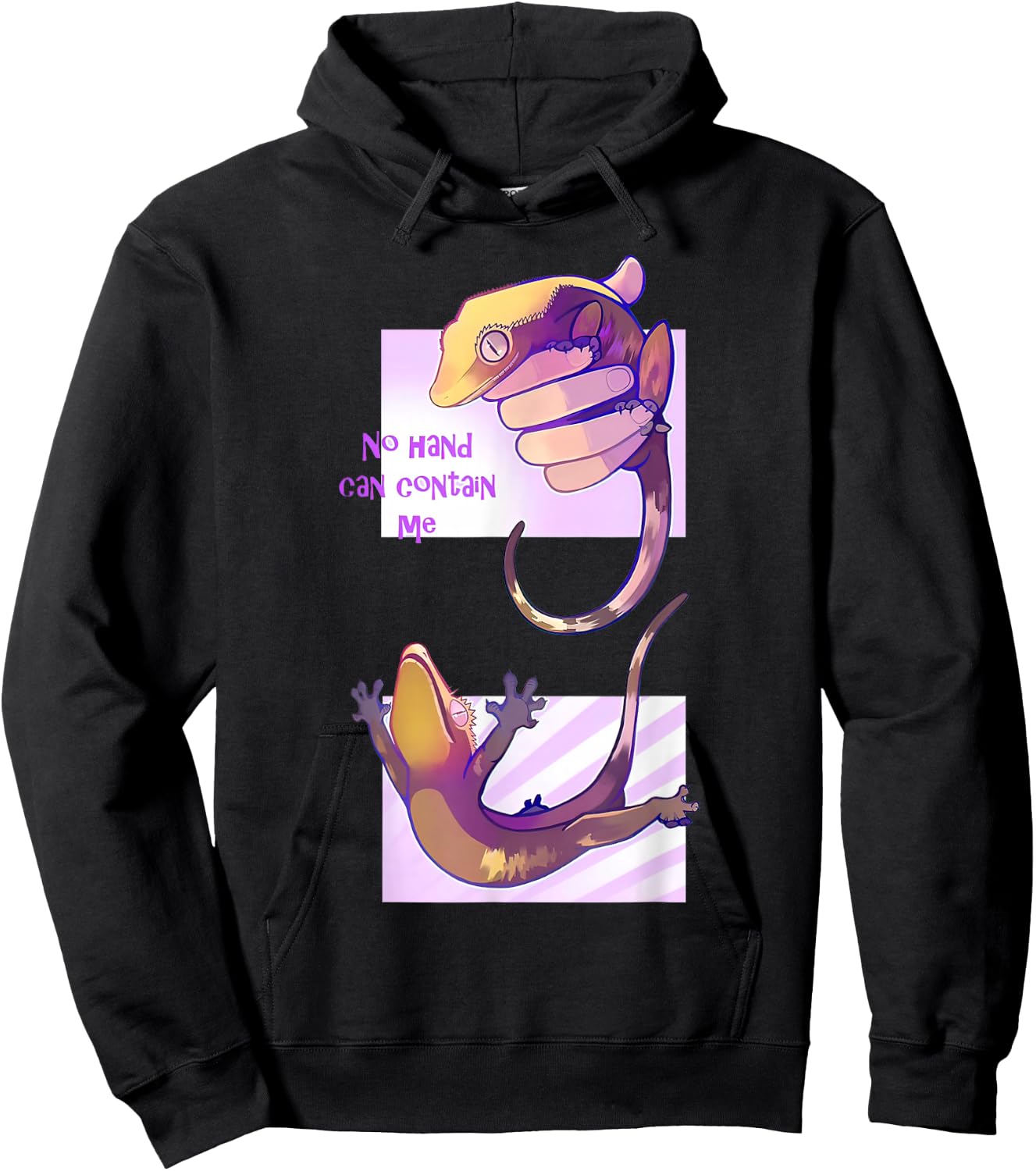 No Hand Can Contain Me Funny Gecko Hoodie - Hoodie | Black