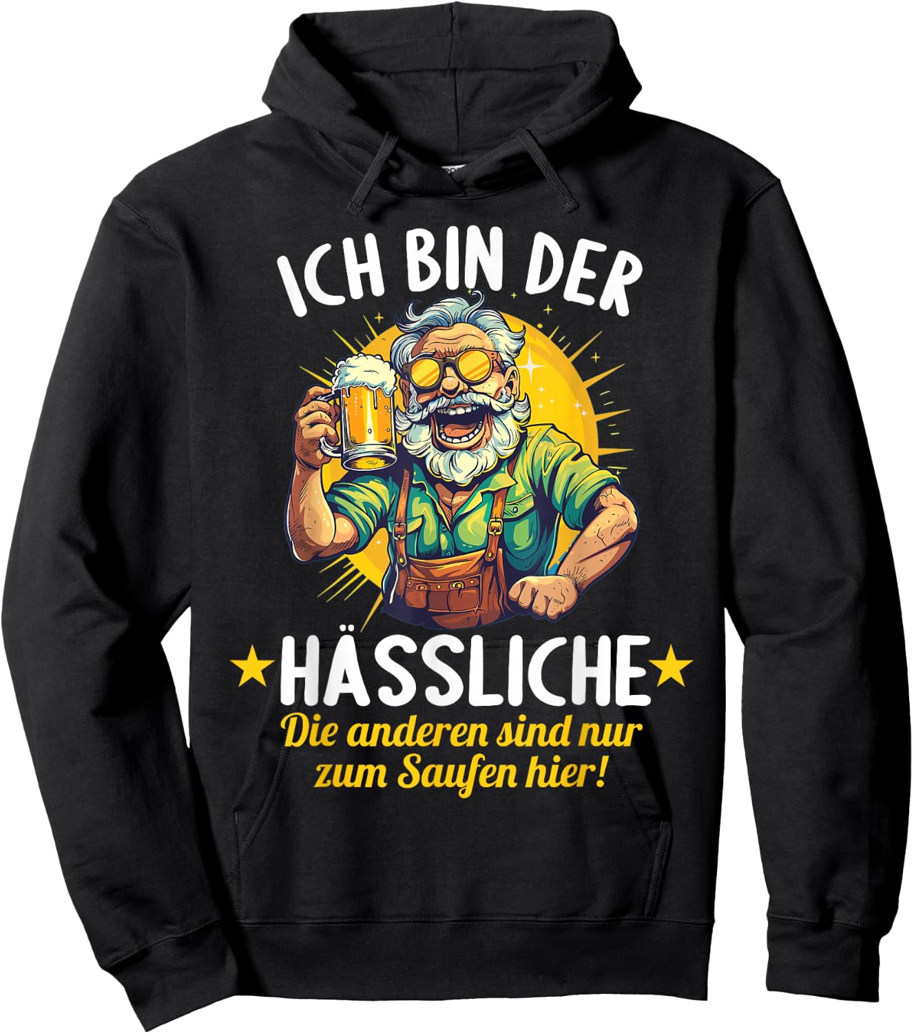 der Hässliche heiratet wir saufen JGA Junggesellenabschied Hoodie - Hoodie | Black