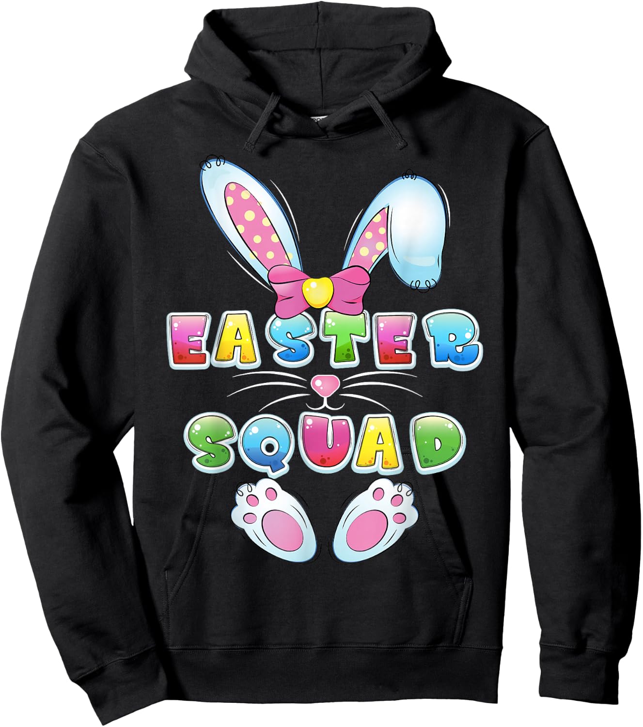 Easter Squad Family Matching Easter Day Bunny Egg Hunt Group Hoodie - Hoodie | Black