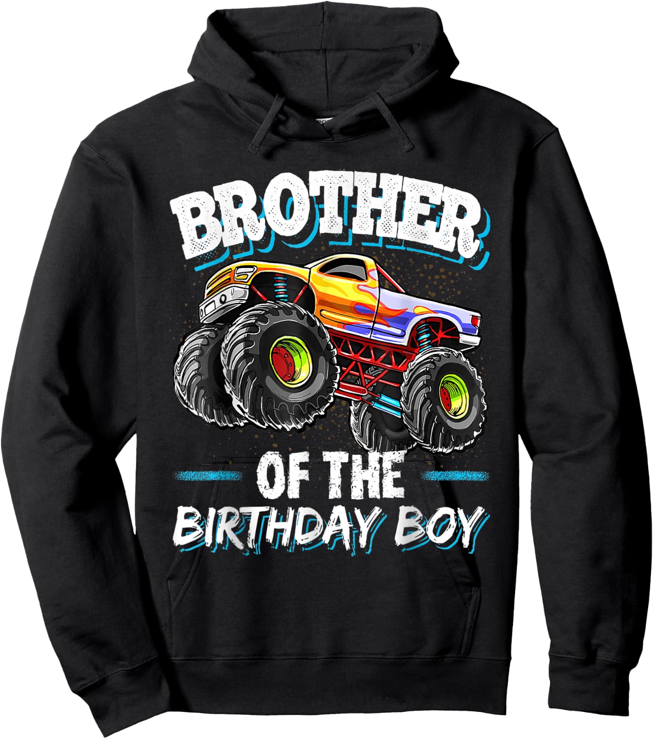 Brother of the Birthday Boy Monster Truck Birthday Great Hoodie - Hoodie | Black