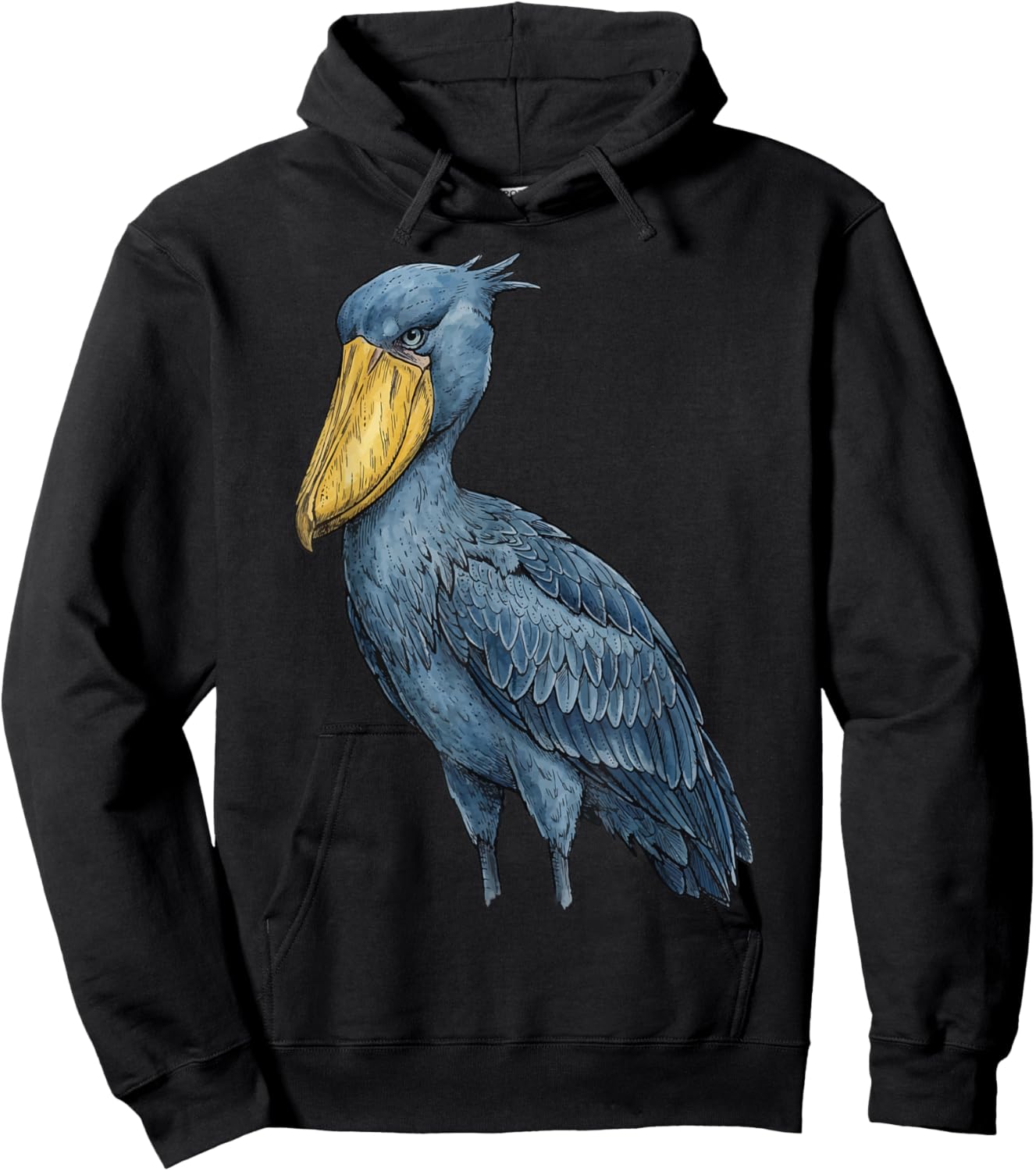 Shoebill Stork Illustration Hoodie - Hoodie | Black