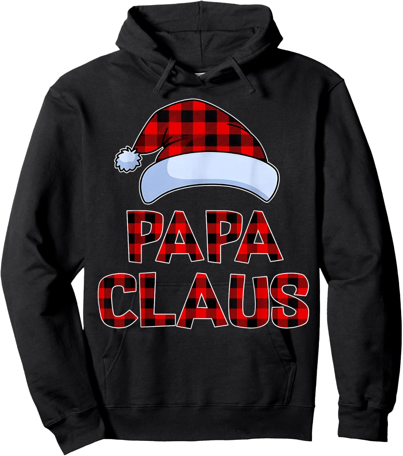 Papa Claus Shirt Christmas Lights Pajama Family Matching Hoodie - Hoodie | Black