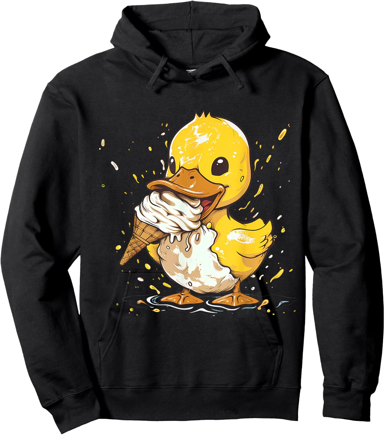 Rubber Duck Rubber Duckie Ice Cream Party Ice Cream Lover Hoodie - Hoodie | Black