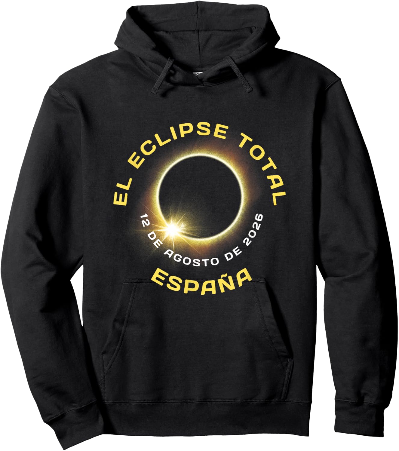 Espana Espagne Totalité de l'éclipse Solaire 12 août 2026 Hoodie - Hoodie | Black