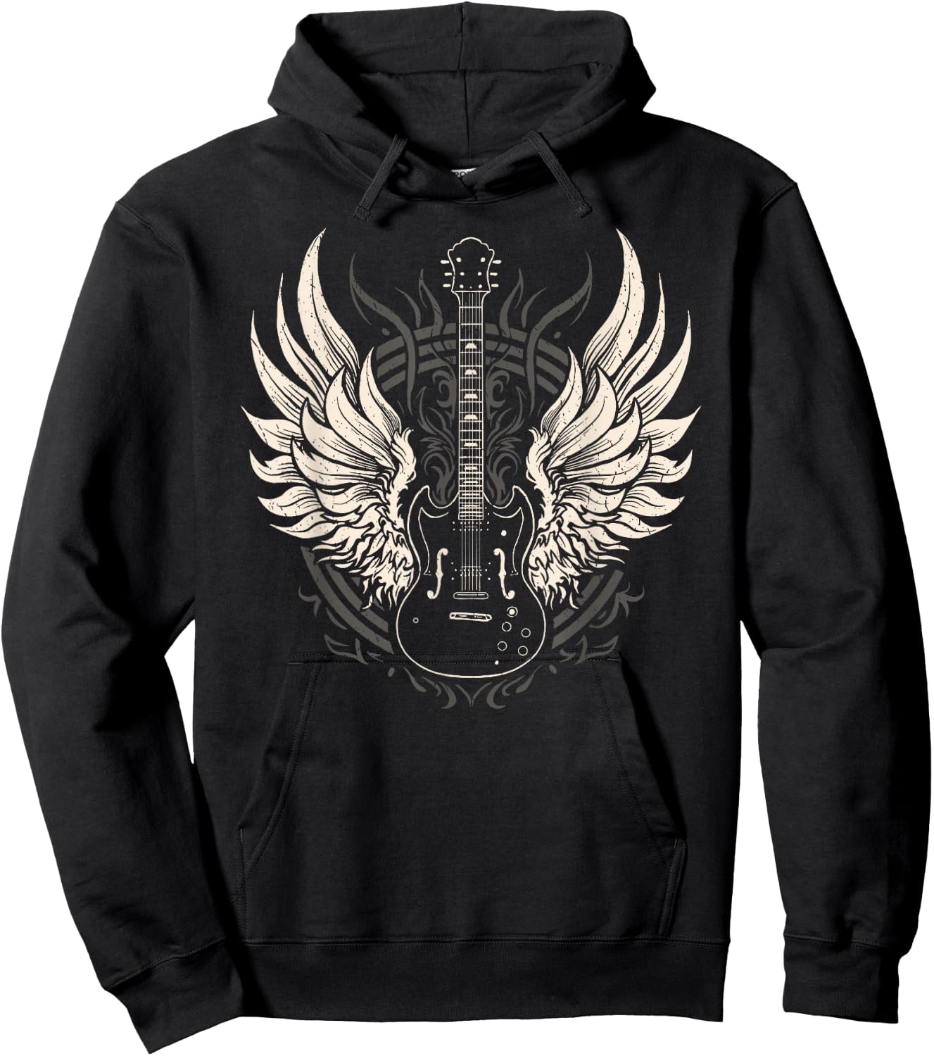 Guitar with Wings Art Graphic Women Children Hoodie - Hoodie | Black