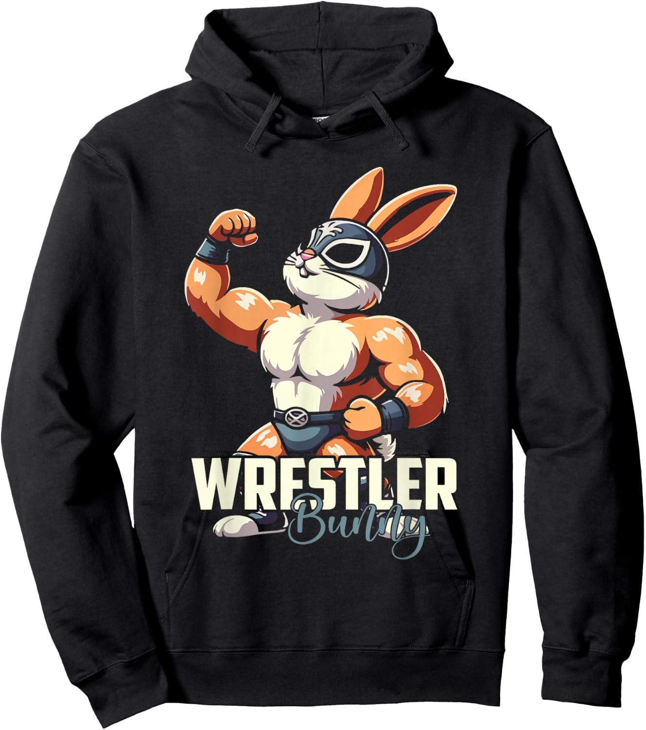 Wrestling Bunny Lucha Libre Rabbit Wrestler Hoodie - Hoodie | Black