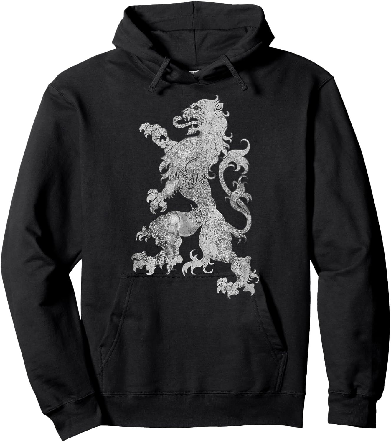Medieval Graphic Vintage Heraldic Rampant Lion Hoodie - Hoodie | Black