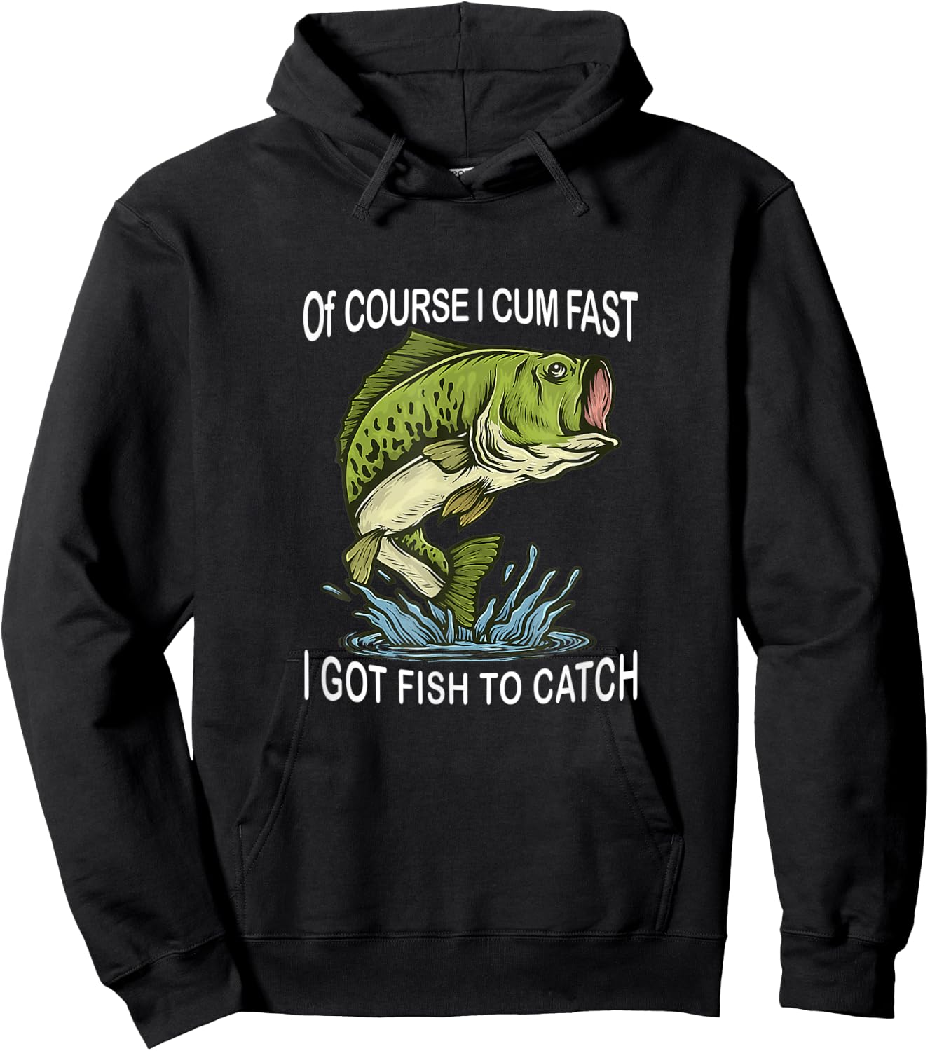 Of Course I Cum Fast I Got Fish To Catch Fisherman Hoodie - Hoodie | Black