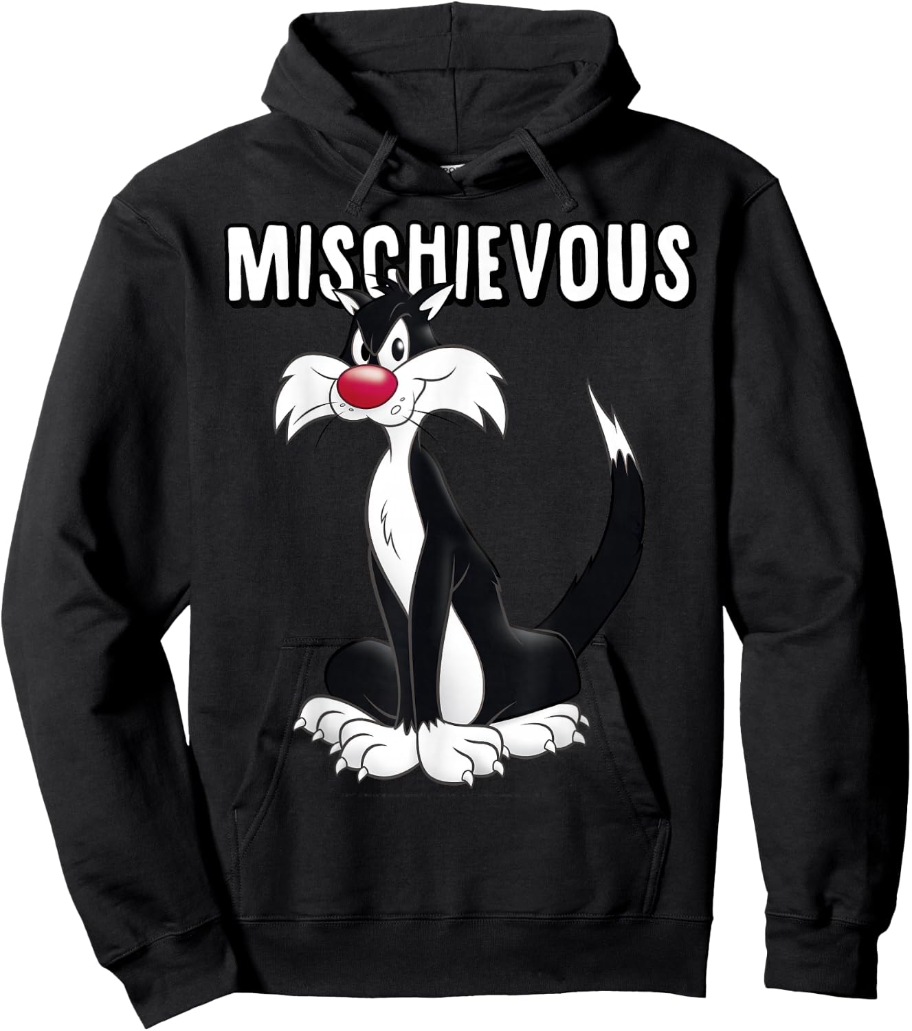 Looney Tunes Sylvester Mischievous Vintage Cat Portrait Hoodie - Hoodie | Black