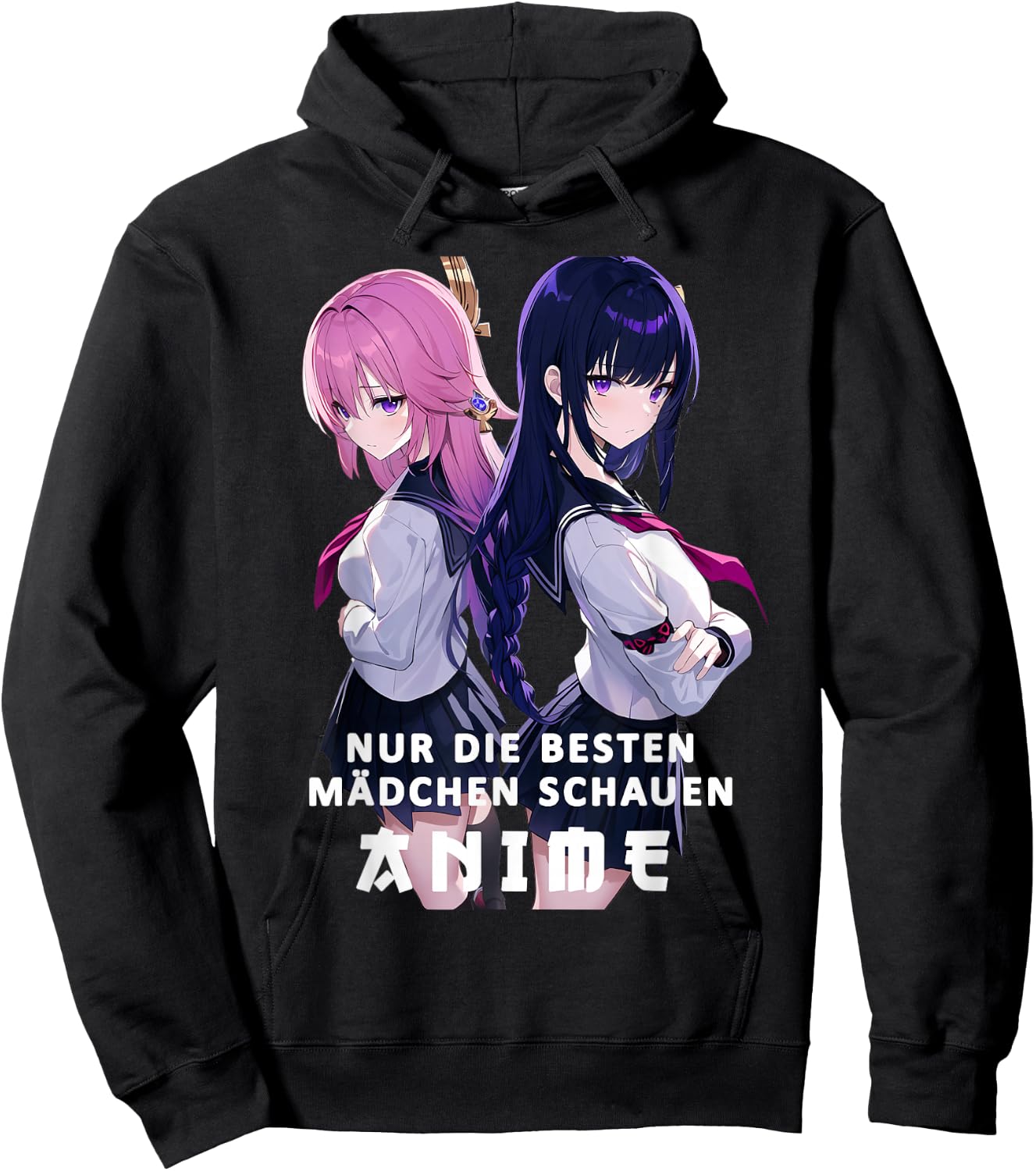 Anime Girl Only The Best Girls Look Anime , black Hoodie - Hoodie | Black