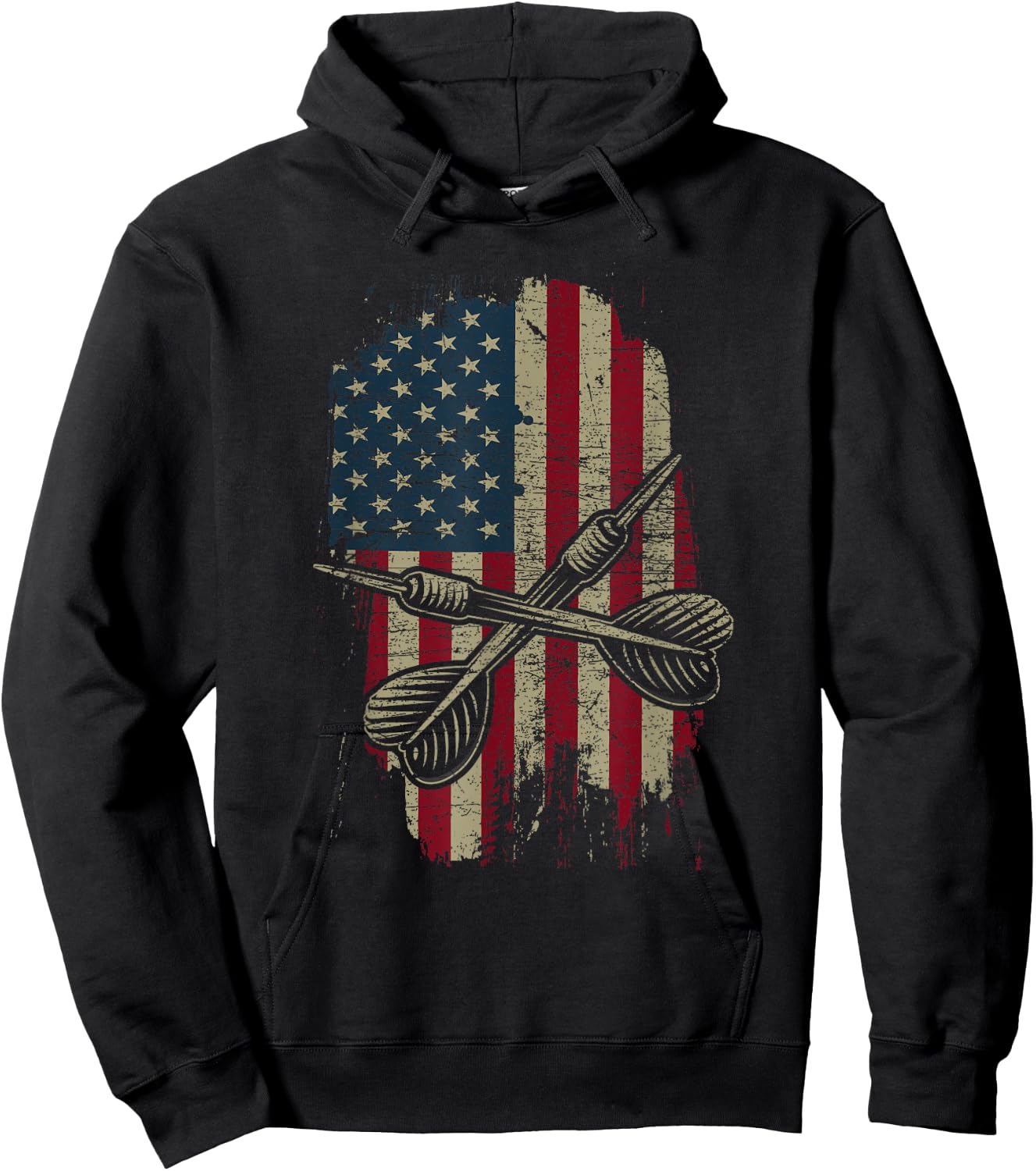 Patriotic USA American Darts Lover Dart Sports Gift Men Hoodie - Hoodie | Black