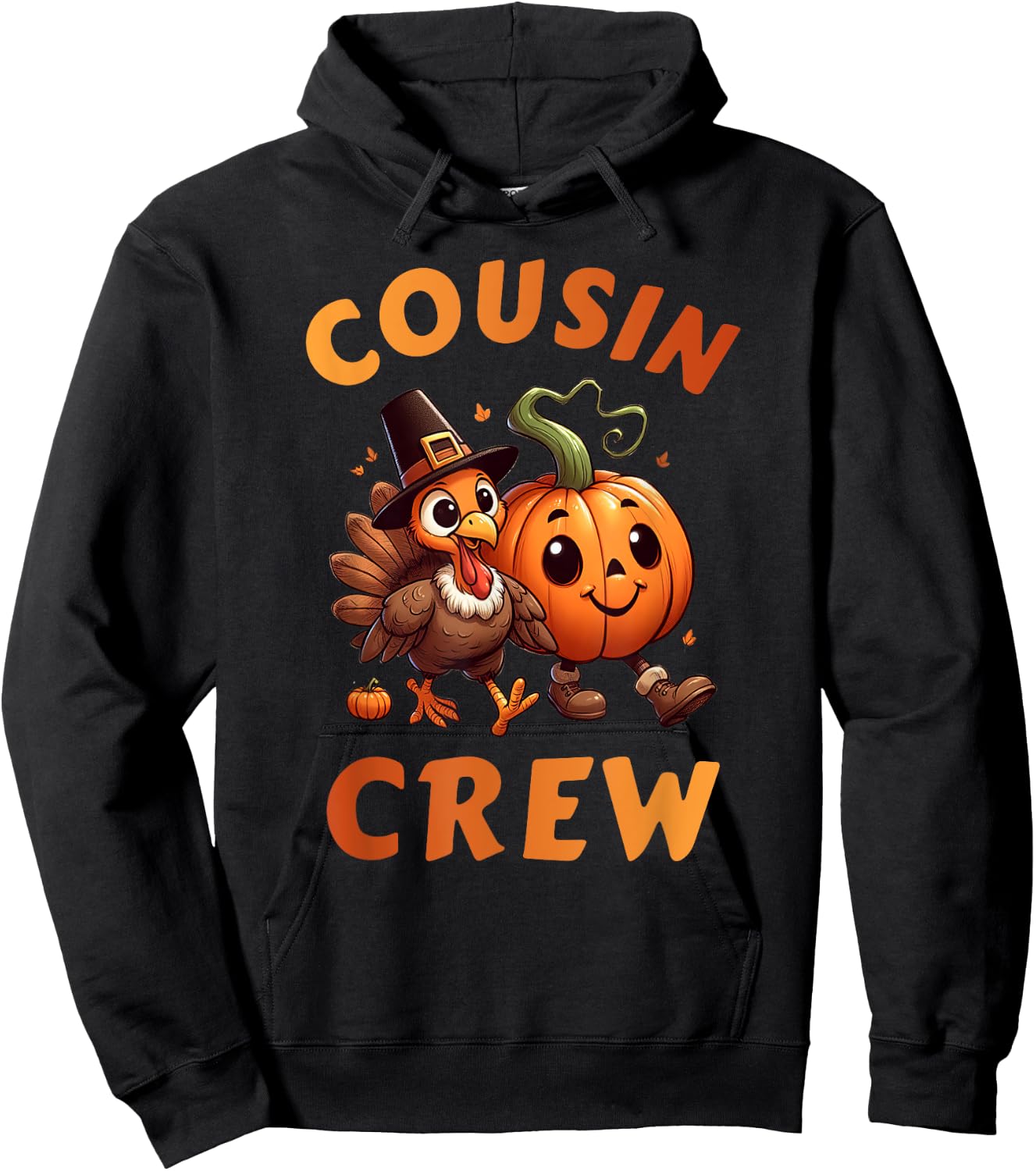Cousin Crew Thanksgiving Family Matching Turkey Day Fall Hoodie - Hoodie | Black