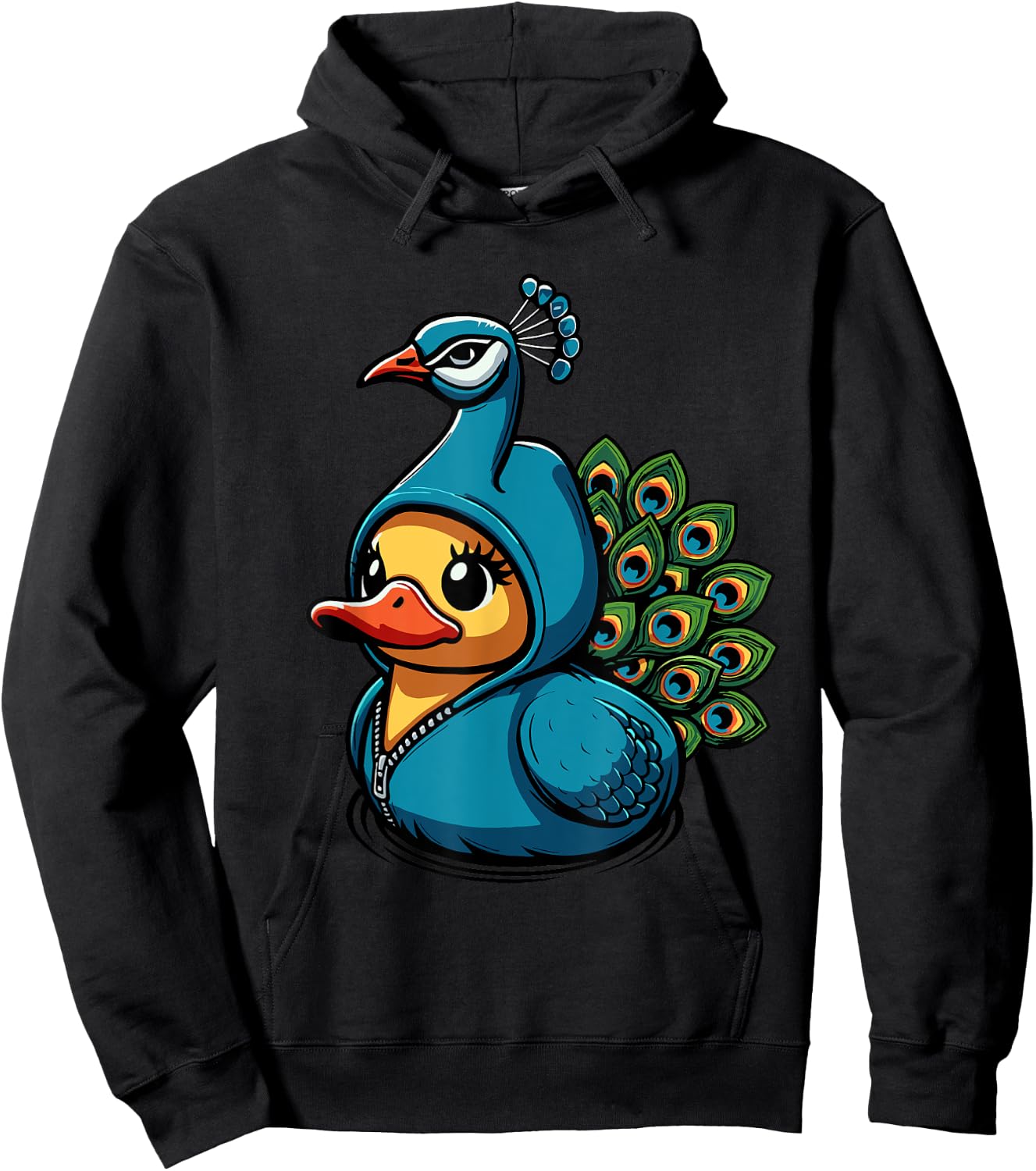 Peacock Duck Hoodie - Hoodie | Black