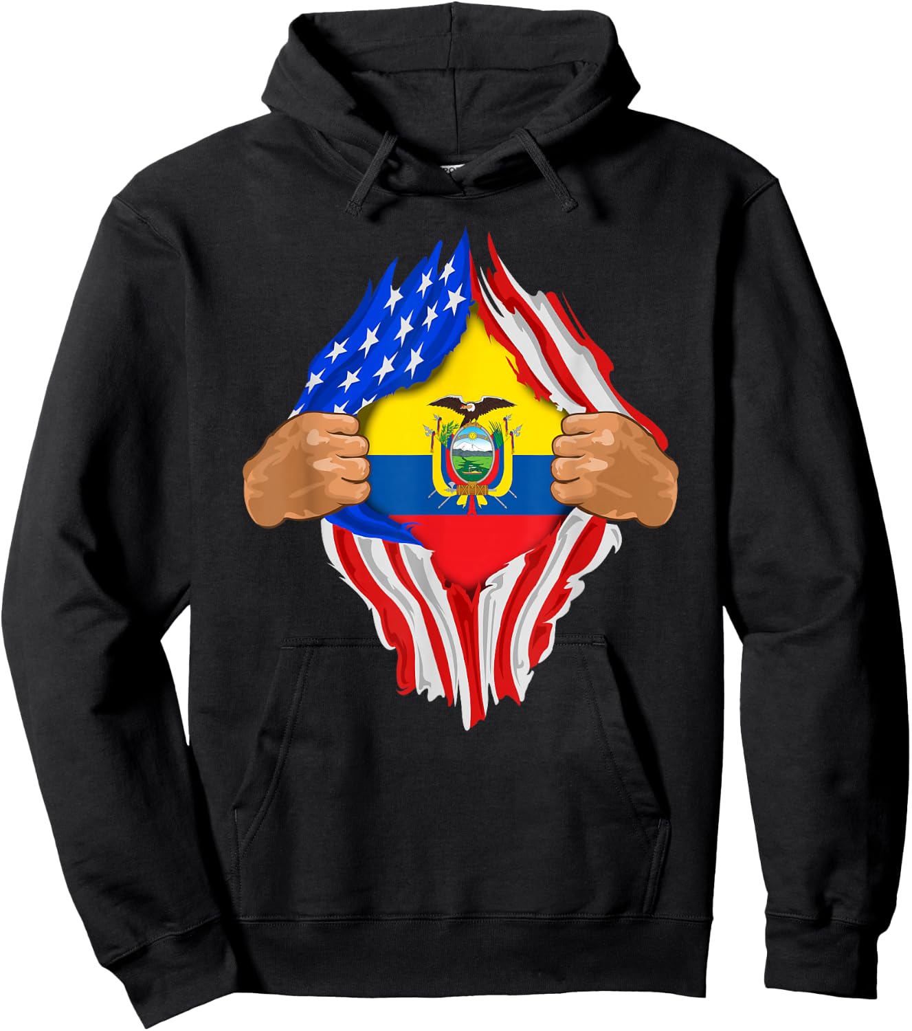 Ecuadorian Blood Inside Me | Ecuador Flag Gift Hoodie - Hoodie | Black