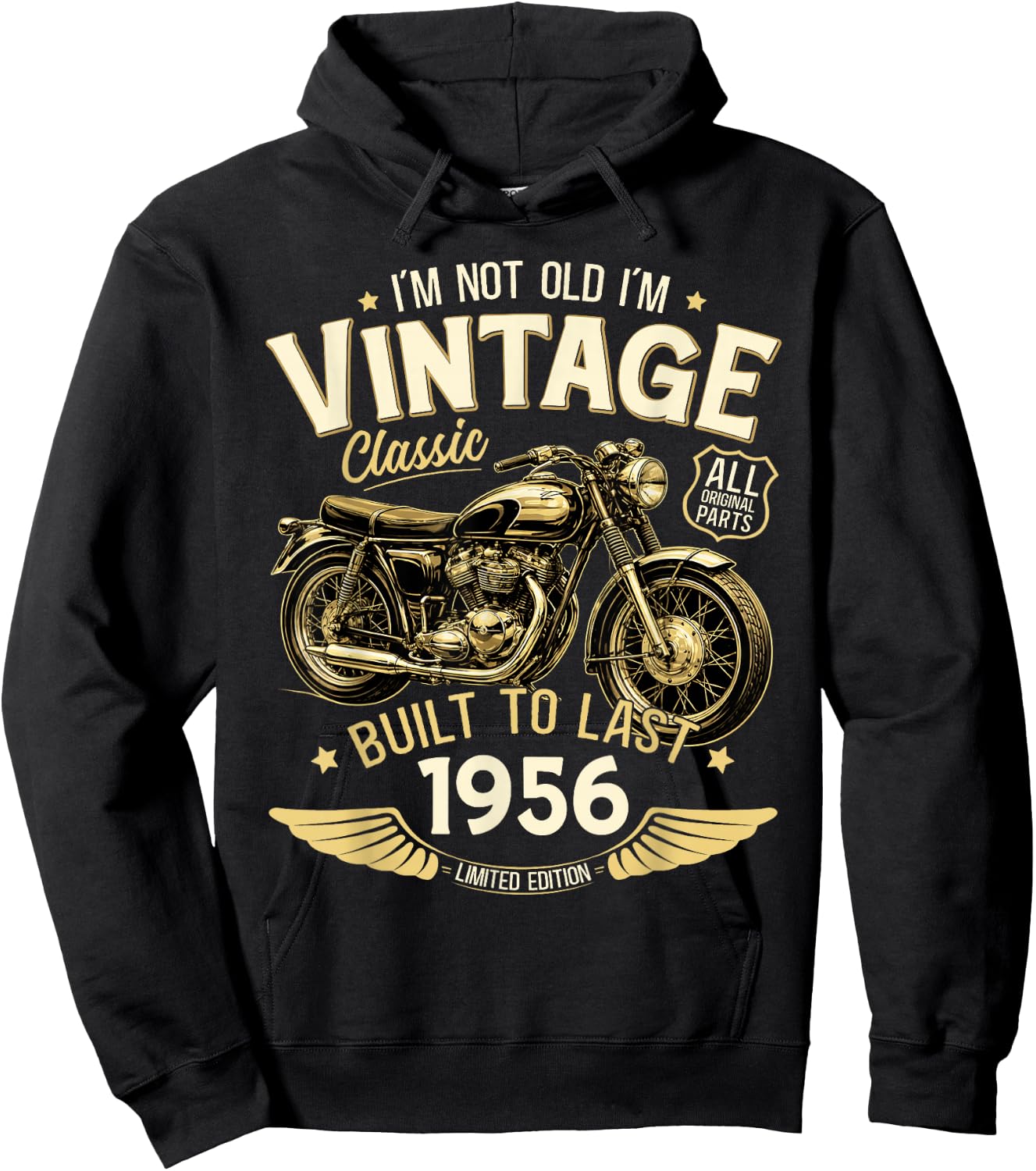 70. Geburtstag Mann Geschenk Motorrad Motorradfahrer 1956 Hoodie - Hoodie | Black