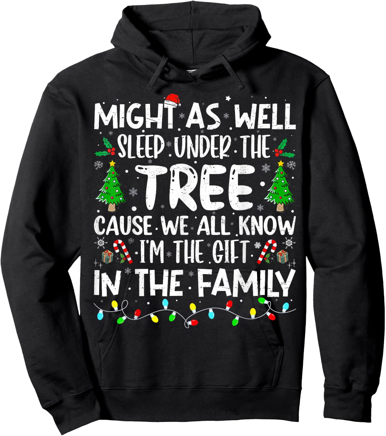 Funny Christmas Family Kids Christmas Pajamas Girls Boys Hoodie - Hoodie | Black