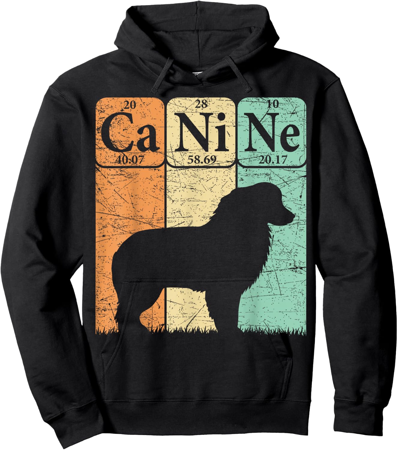 Australian Shepherd Periodic Table Elements Aussie Dog Lover Hoodie - Hoodie | Black
