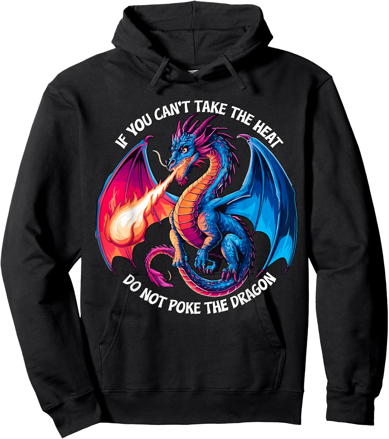 If you can't take the Heat don't Poke the Dragon Hoodie - Hoodie | Black